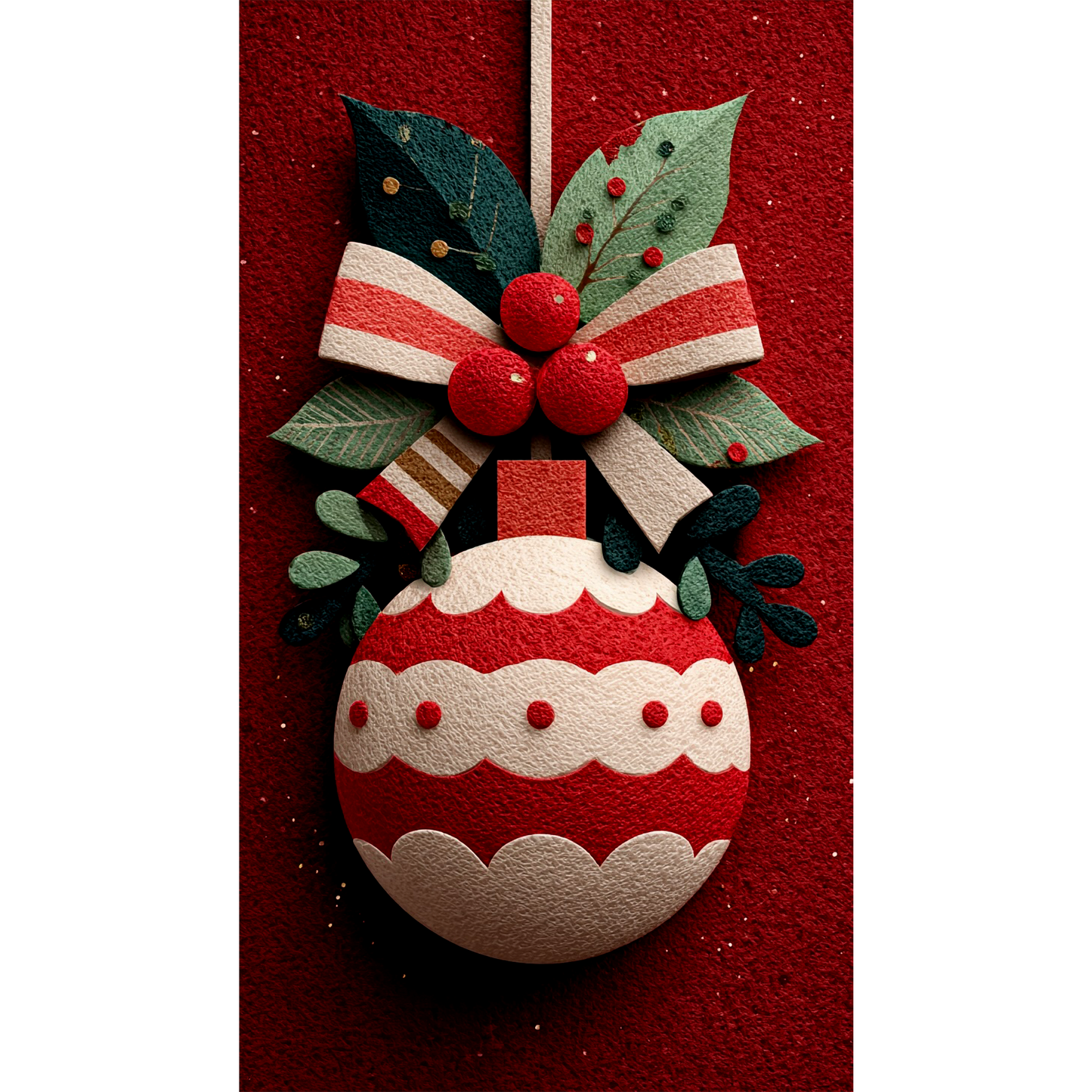 Weihnachtliches Ornament mit Schleife | Digitales Handy-Wallpaper (Kopie)