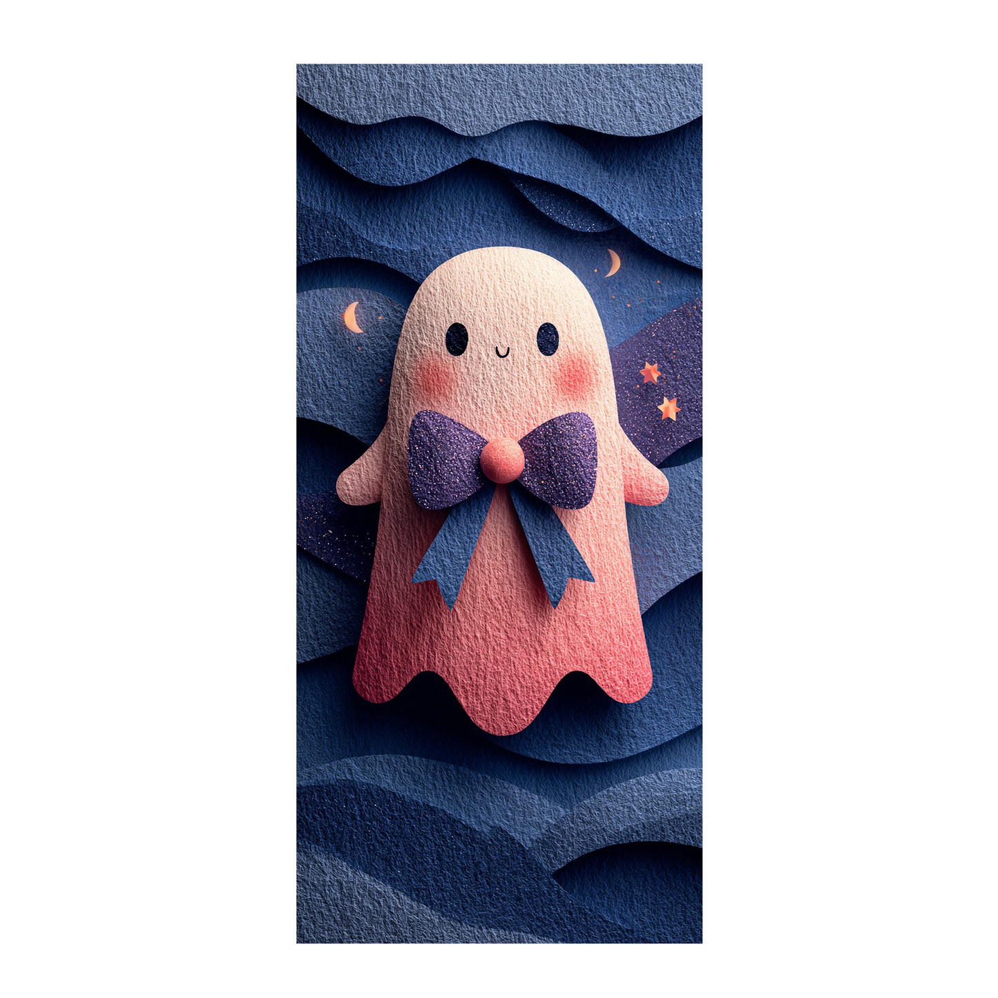 Geist mit Glitzerschleife | Digitales Handy-Wallpaper