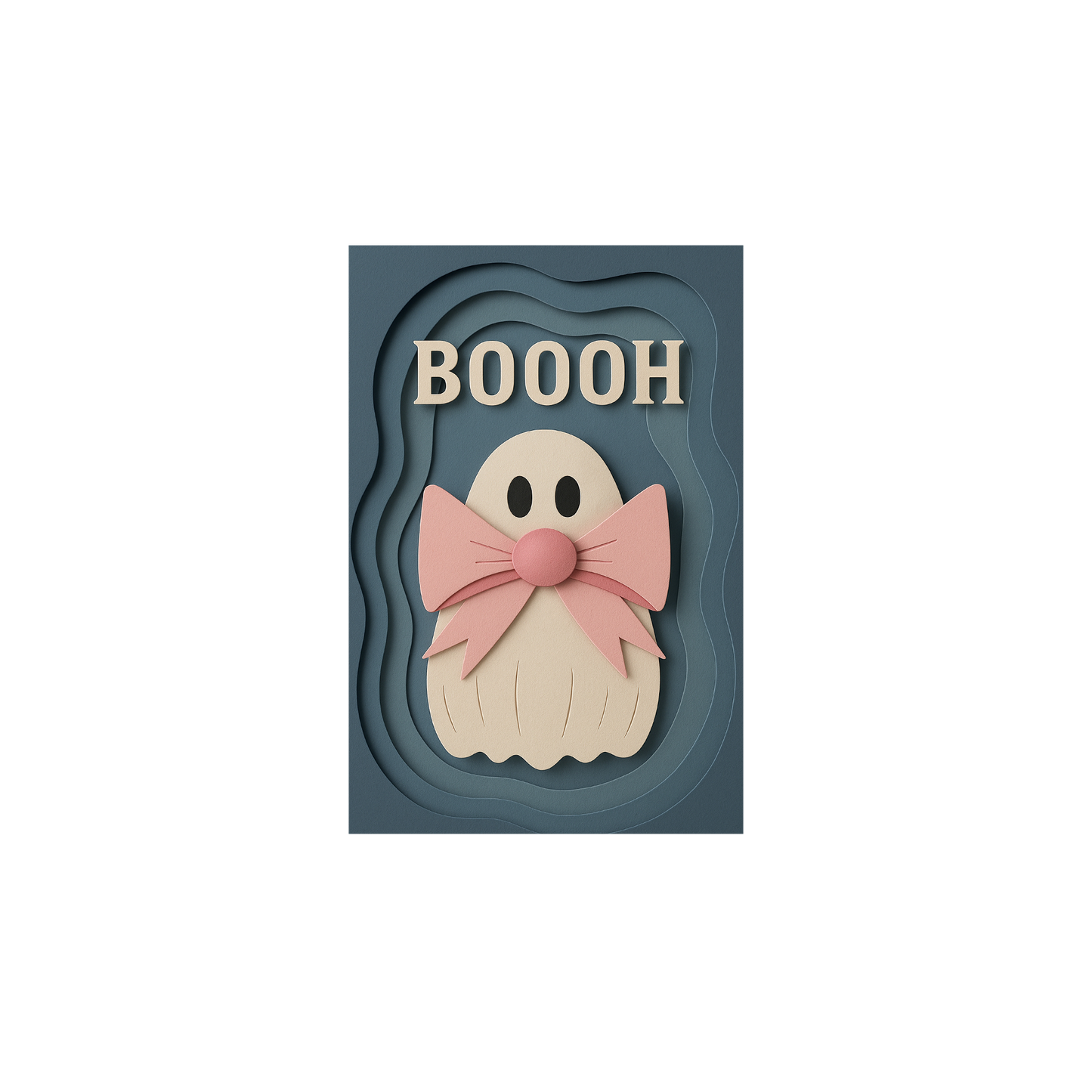 Geist mit rosa Schleife | Digitales Poster (A4 Download, skalierbar)