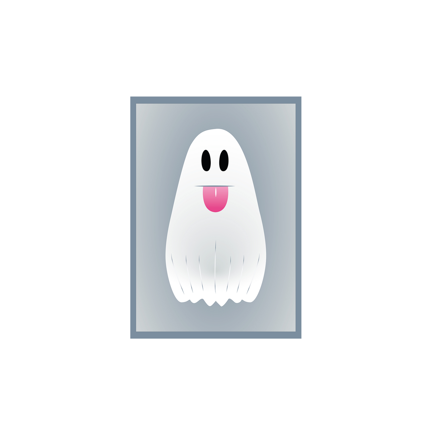 Ghost with pink ribbon | Digital poster (A4 download, scalable)