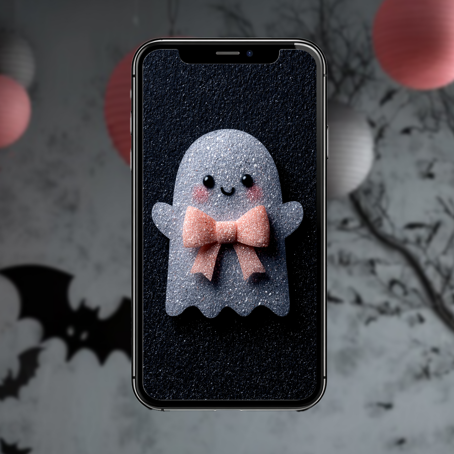 Kawaii-Geist Hintergrundbild mit Schleife | Digitaler Download