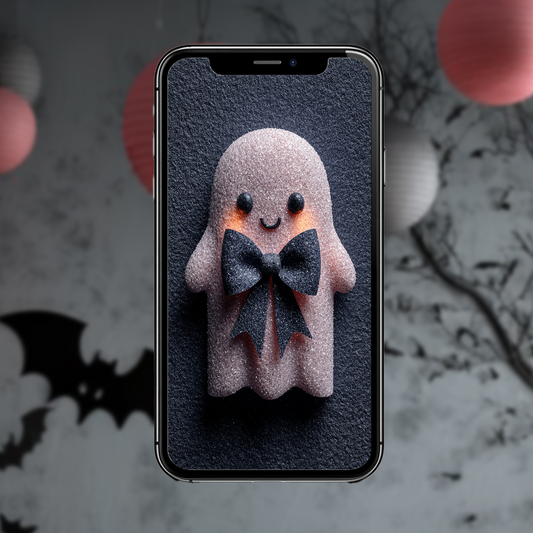 Kawaii-Geist Hintergrundbild mit Schleife | Digitaler Download