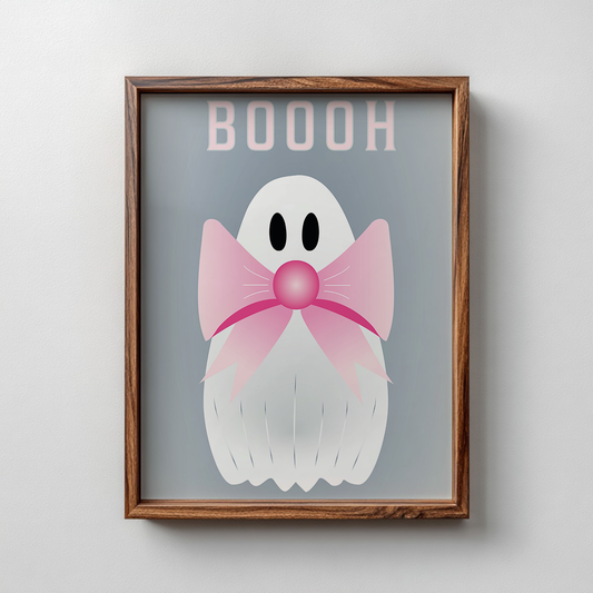 Kleiner Geist mit pinker Schleife | Print on Demand