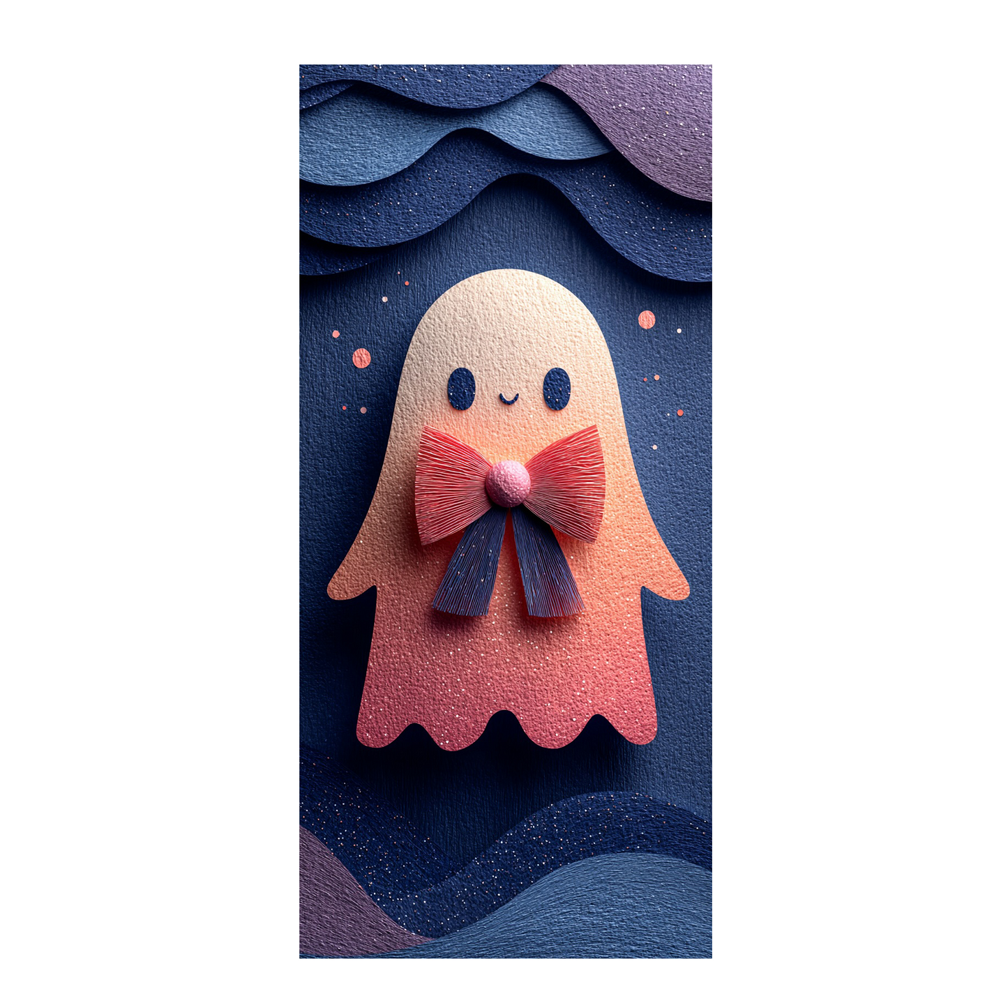 Geist mit pinker Glitzerschleife | Digitales Handy-Wallpaper (nur privater Gebrauch)