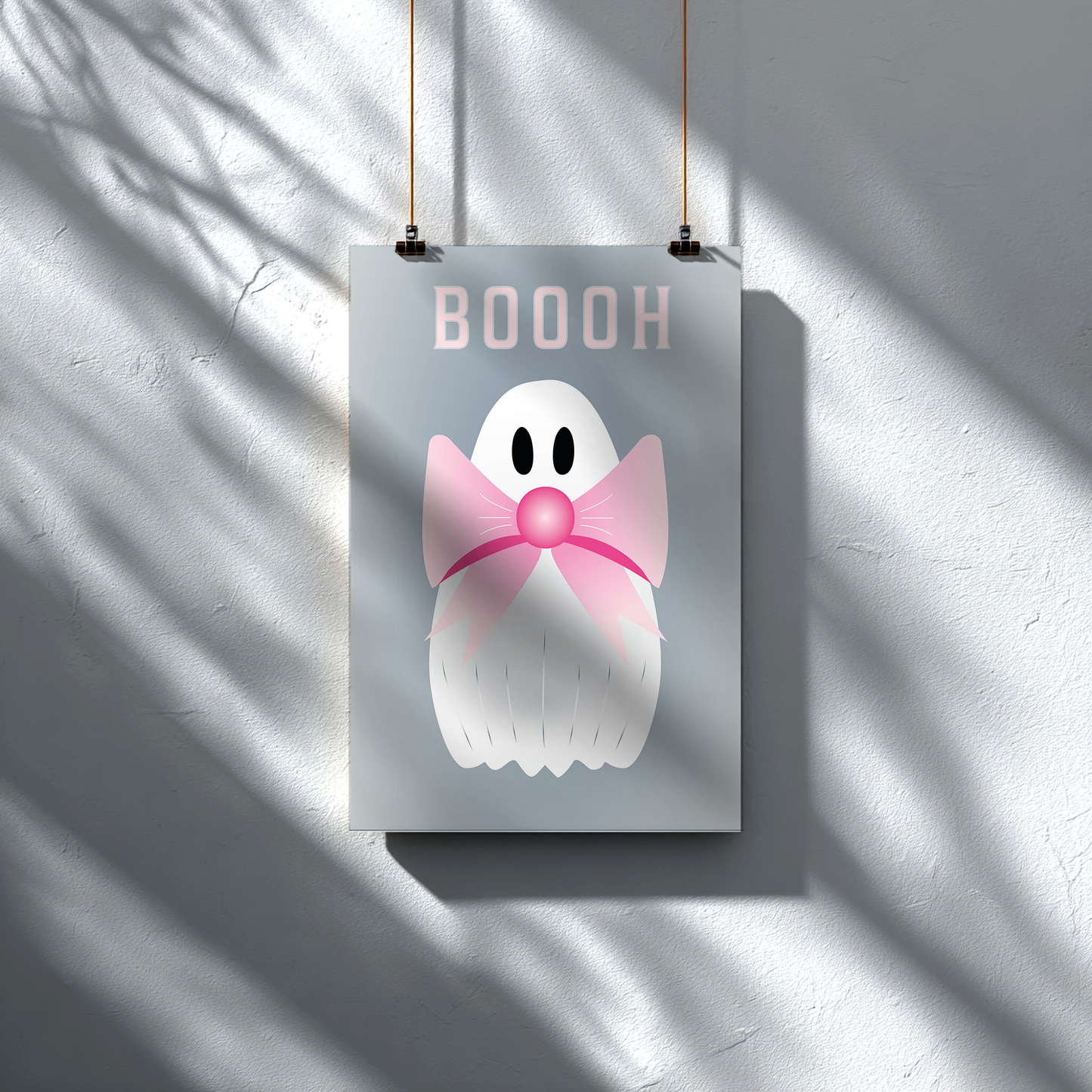 Kleiner Geist mit pinker Schleife | Print on Demand