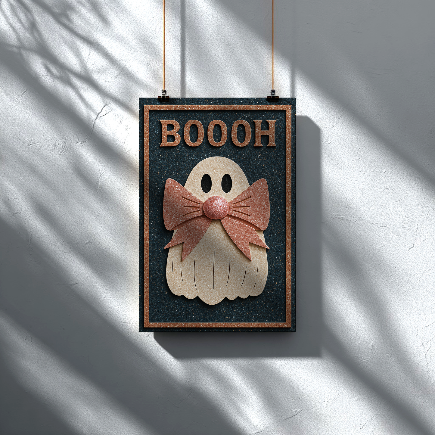 Geist mit rosa Schleife | Digitales Poster (A4 Download, skalierbar)