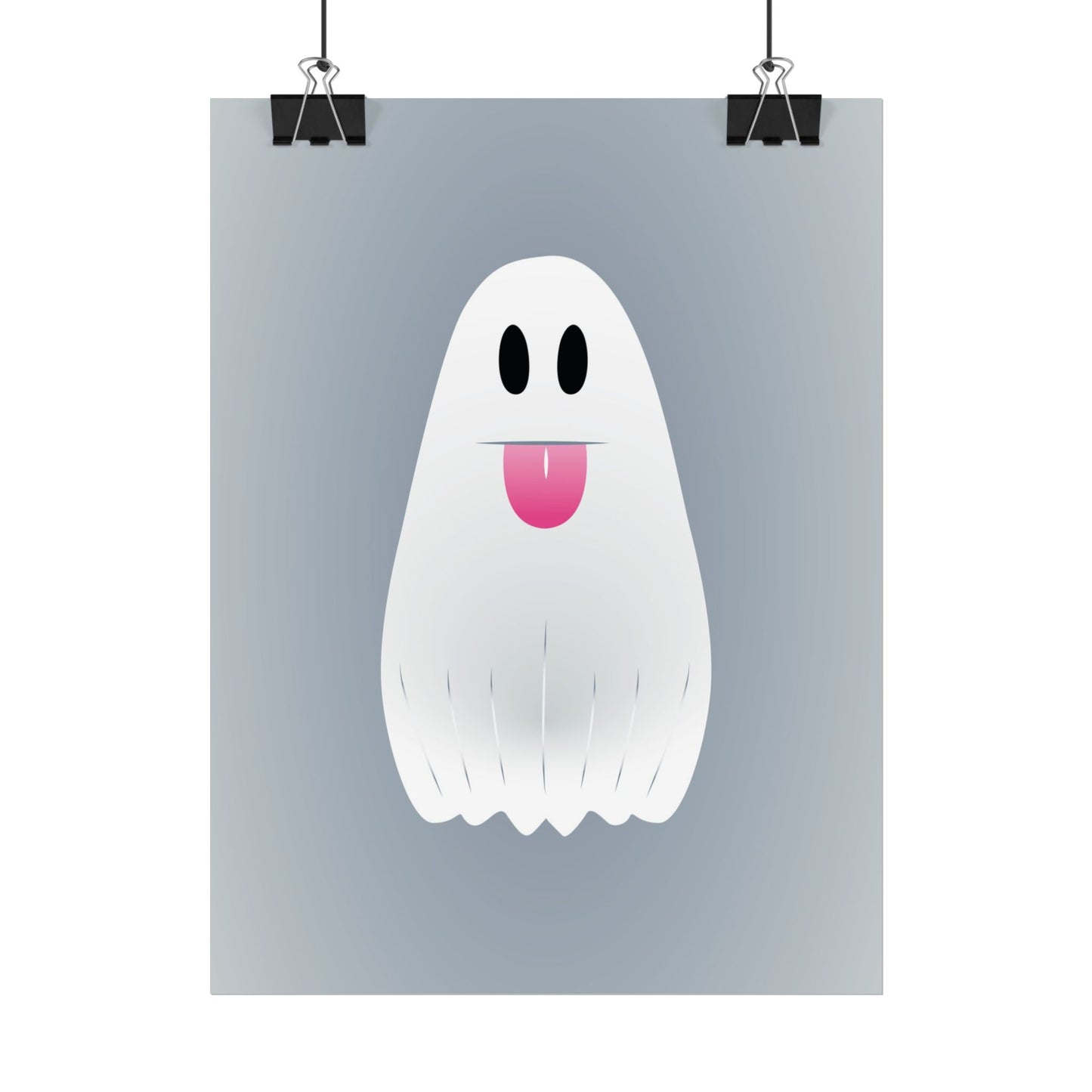 🎀 Boooh! – Süßes Geist-Artprint mit rosa Schleife | Print on Demand