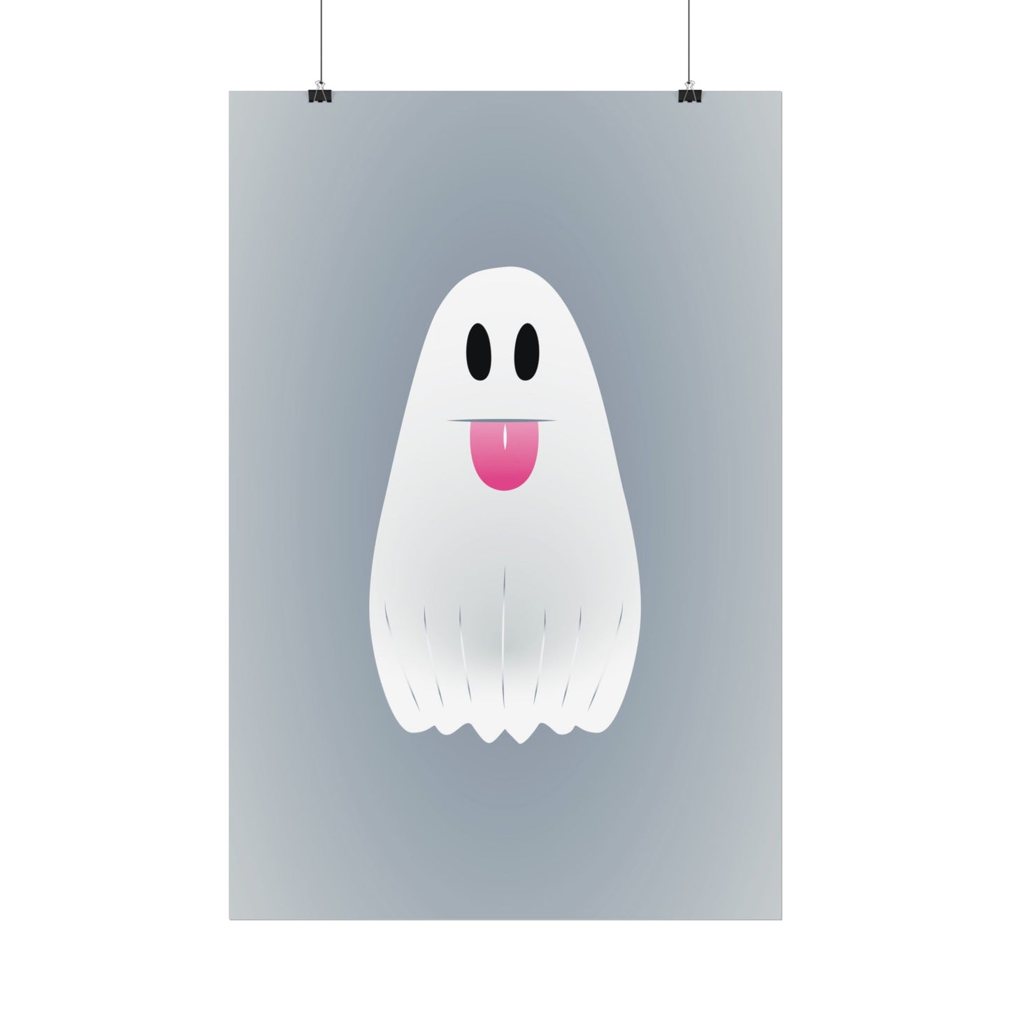 🎀 Boooh! – Süßes Geist-Artprint mit rosa Schleife | Print on Demand