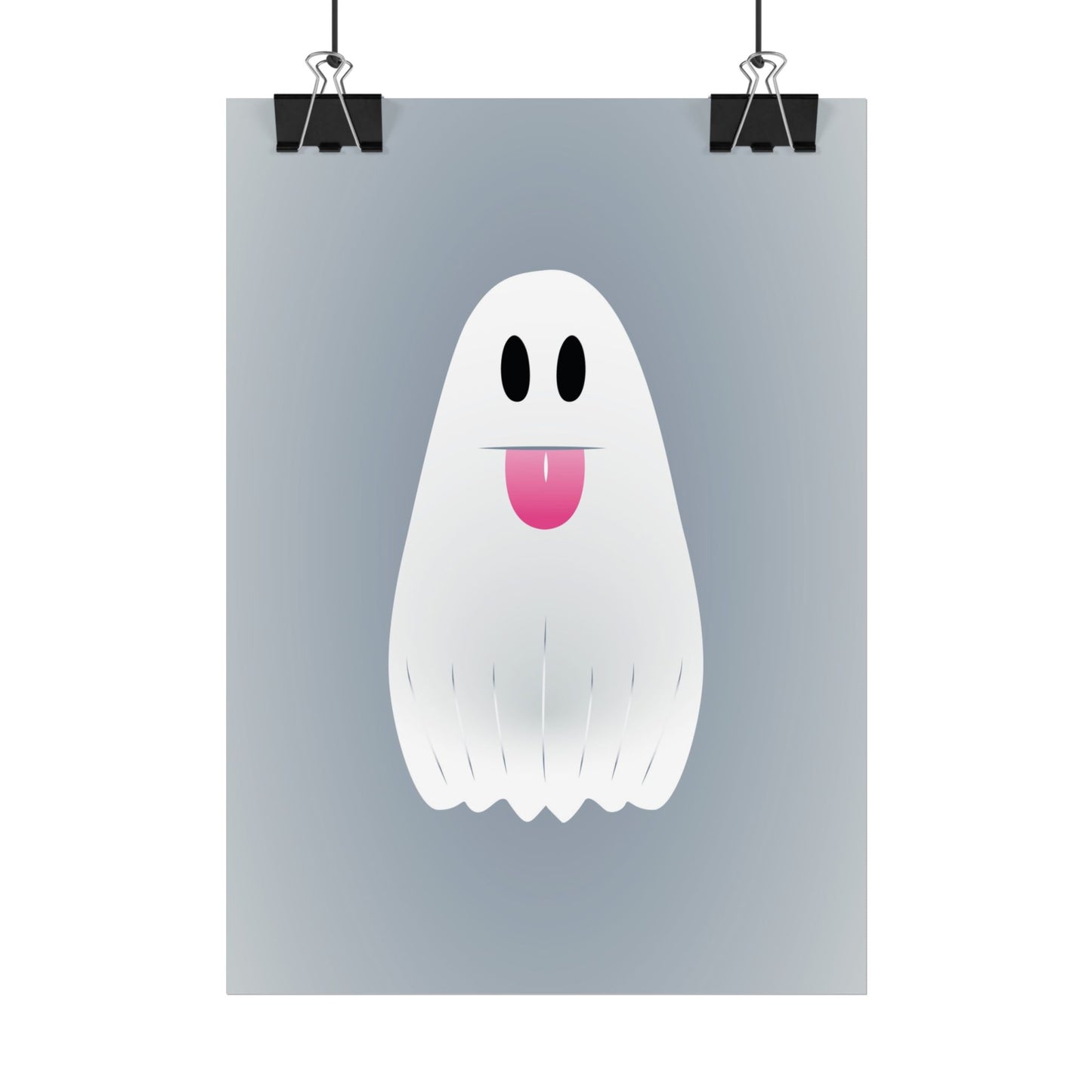 🎀 Boooh! – Süßes Geist-Artprint mit rosa Schleife | Print on Demand