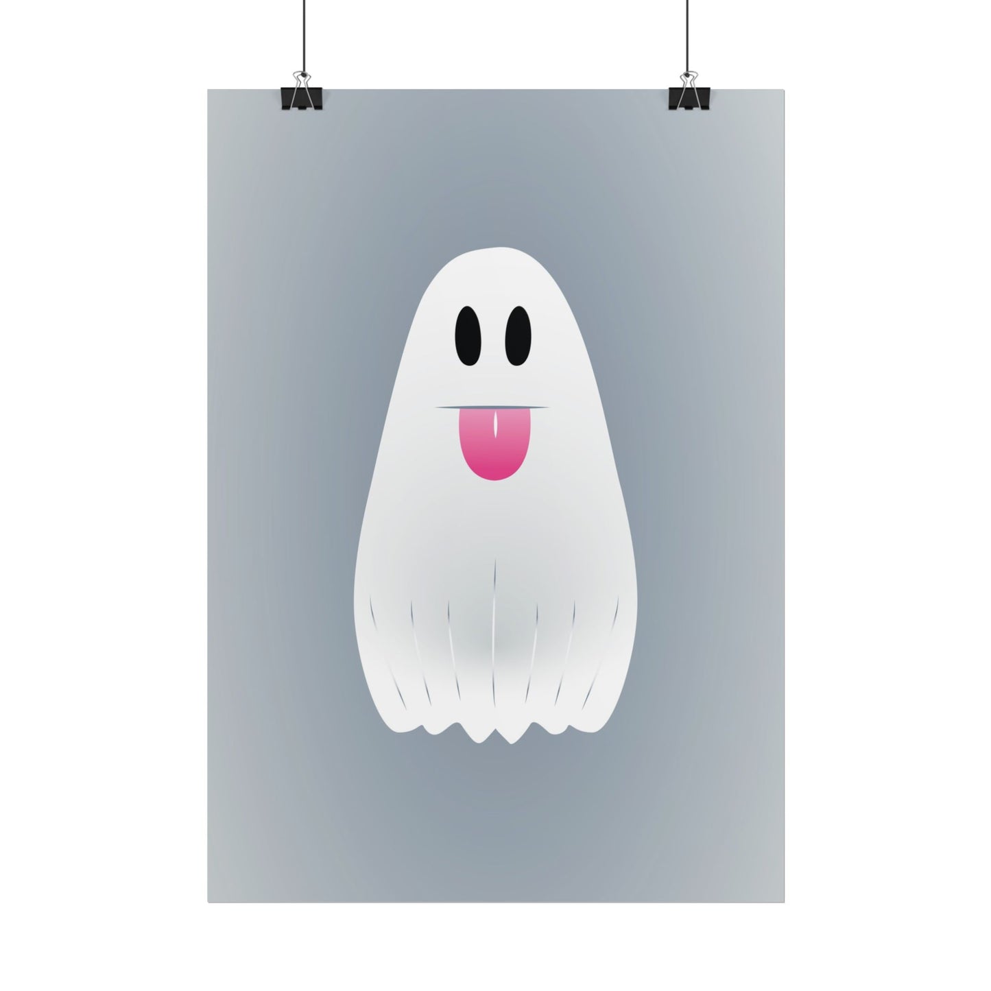 🎀 Boooh! – Süßes Geist-Artprint mit rosa Schleife | Print on Demand