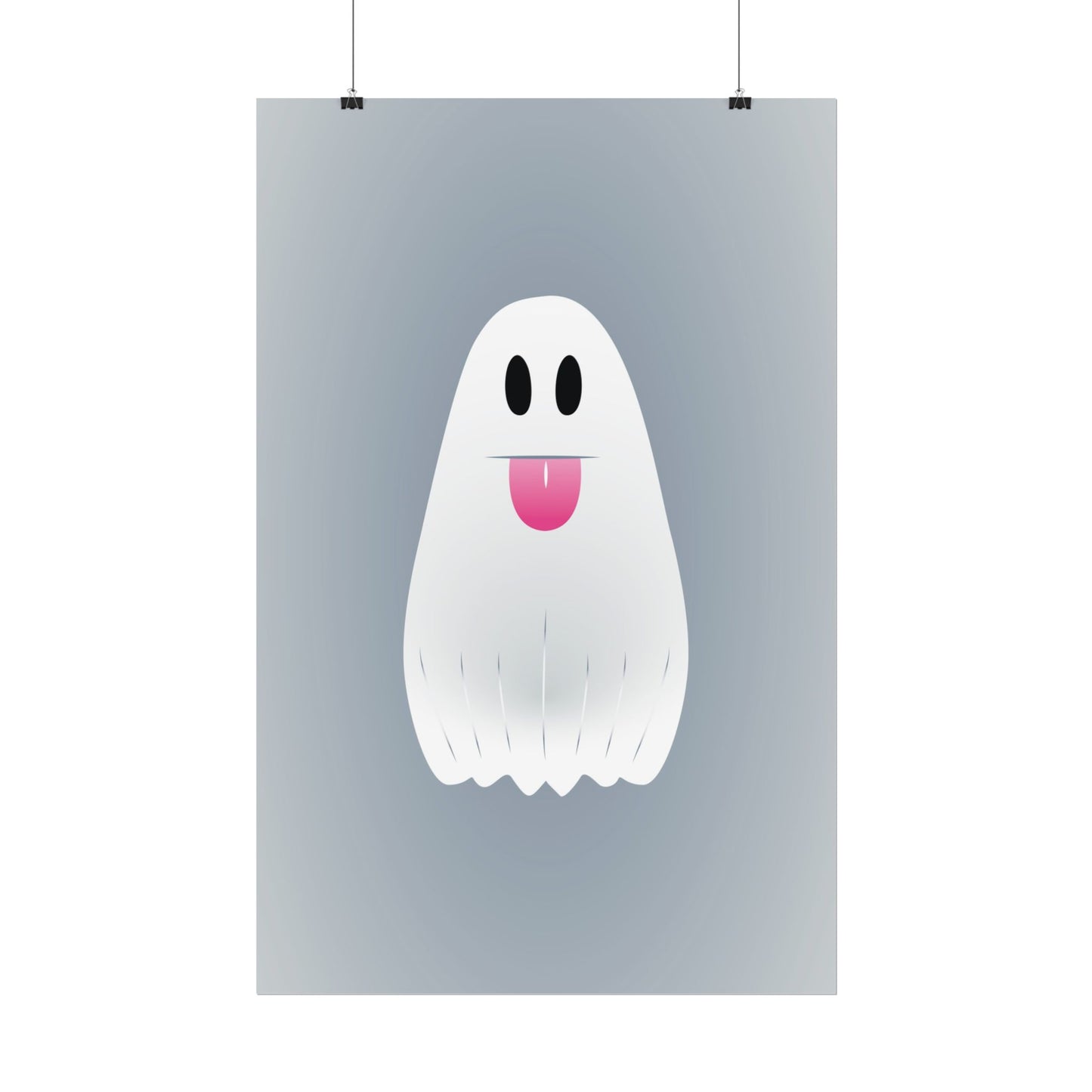 🎀 Boooh! – Süßes Geist-Artprint mit rosa Schleife | Print on Demand