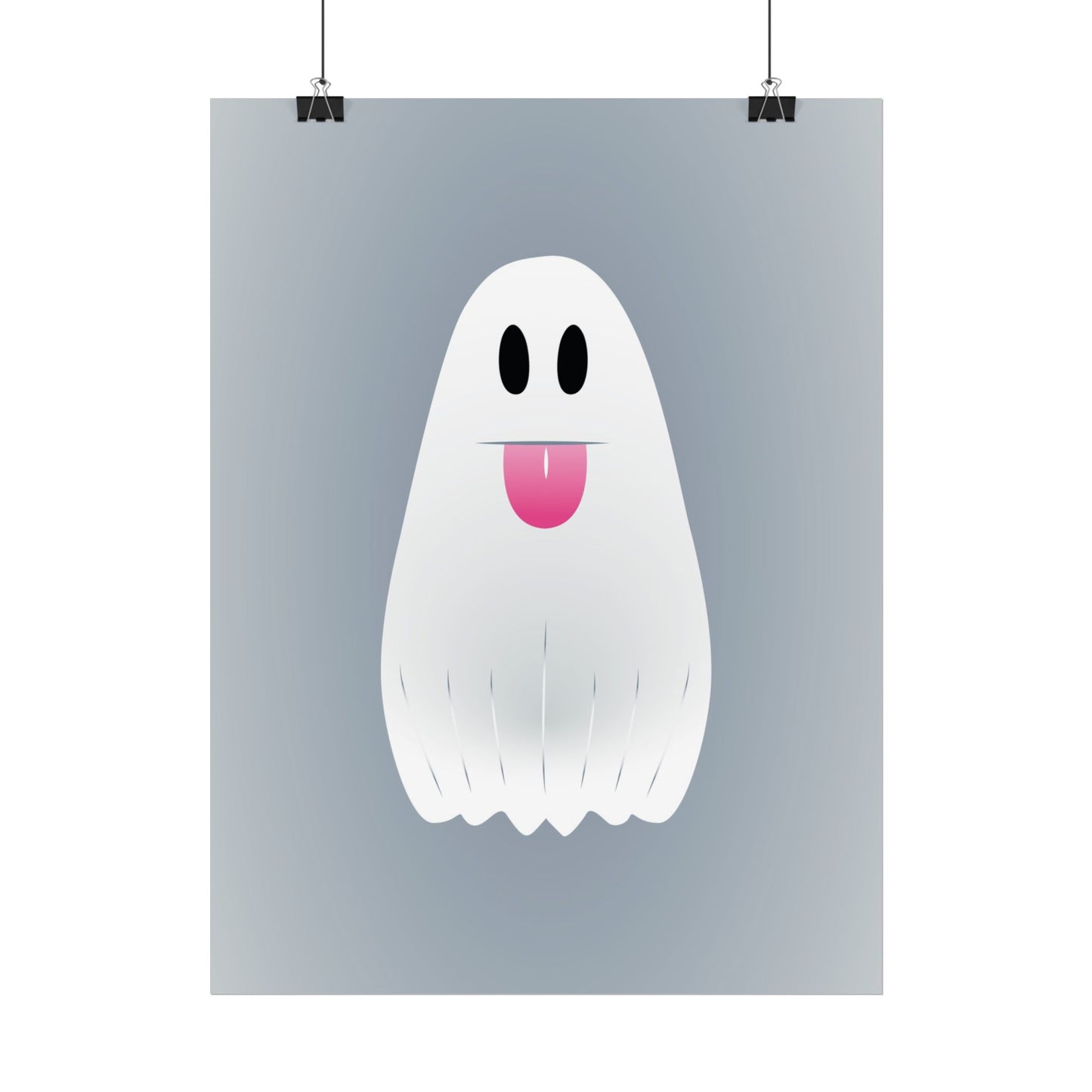 🎀 Boooh! – Süßes Geist-Artprint mit rosa Schleife | Print on Demand