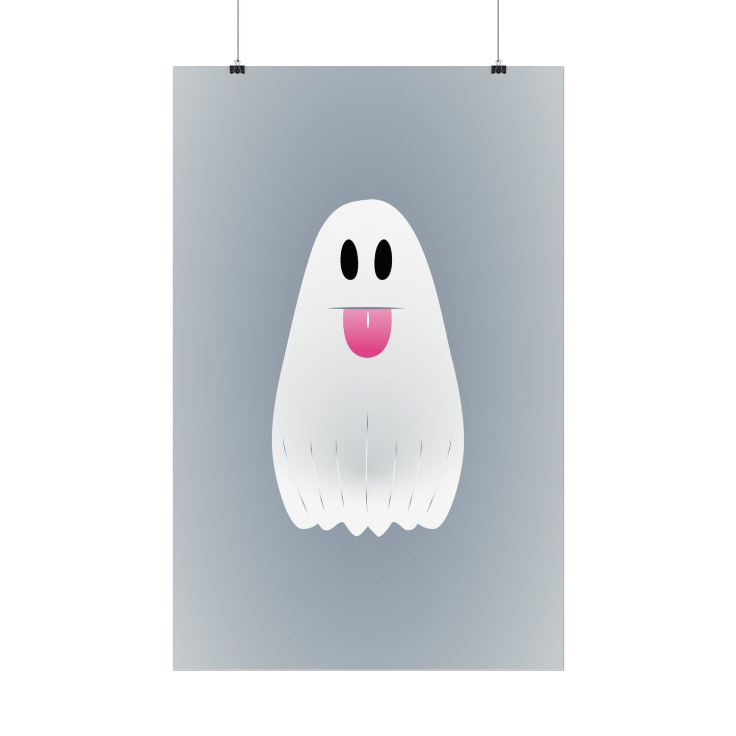 🎀 Boooh! – Süßes Geist-Artprint mit rosa Schleife | Print on Demand