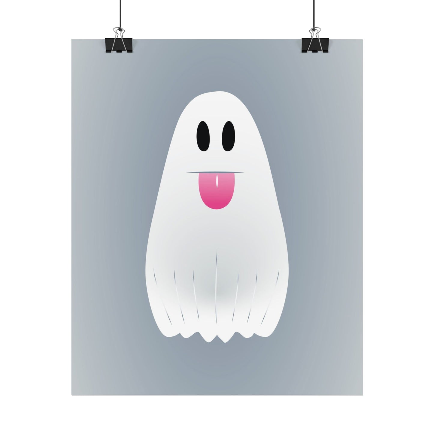 🎀 Boooh! – Süßes Geist-Artprint mit rosa Schleife | Print on Demand