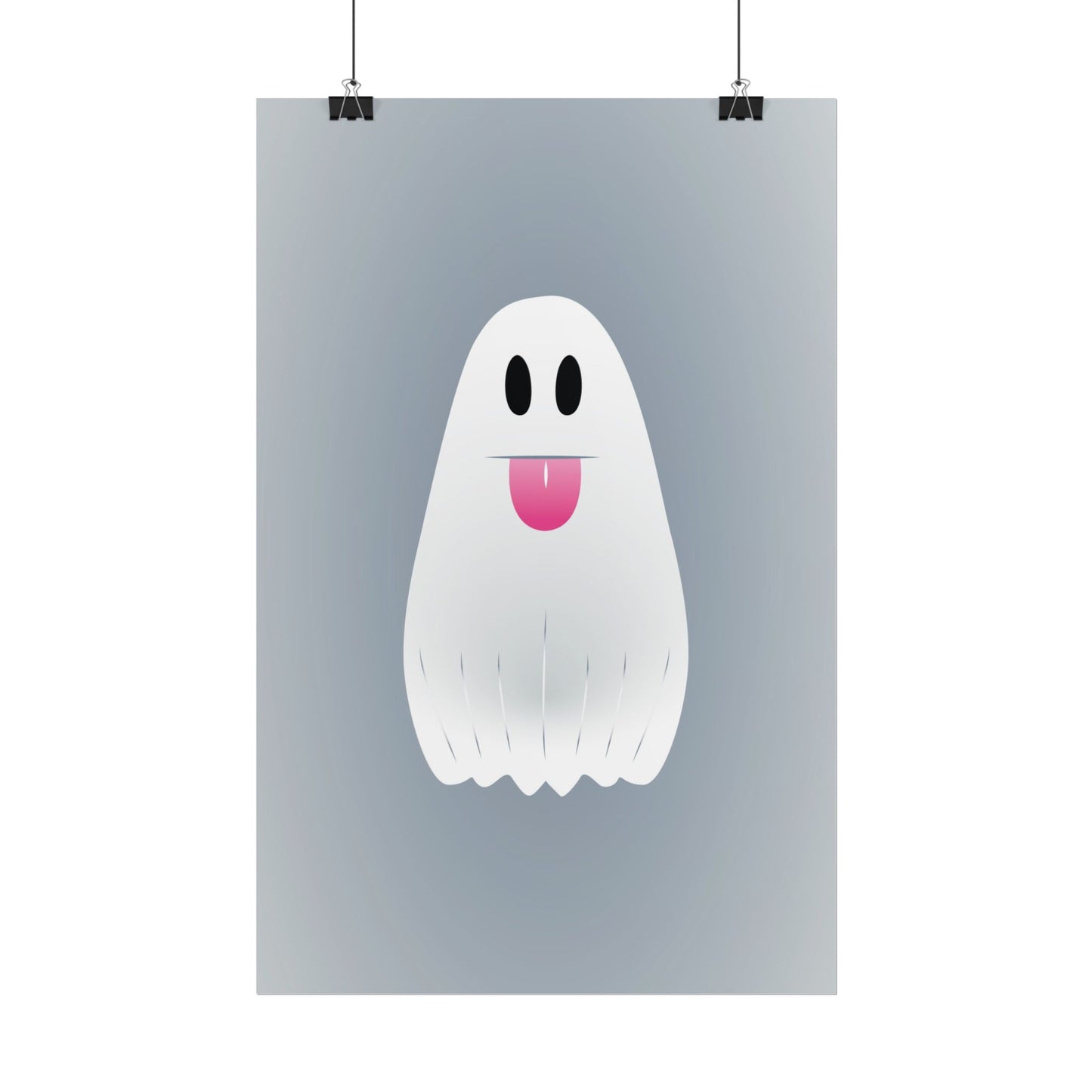 🎀 Boooh! – Süßes Geist-Artprint mit rosa Schleife | Print on Demand