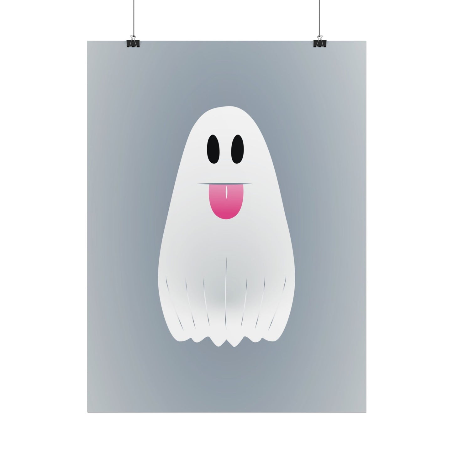 🎀 Boooh! – Süßes Geist-Artprint mit rosa Schleife | Print on Demand