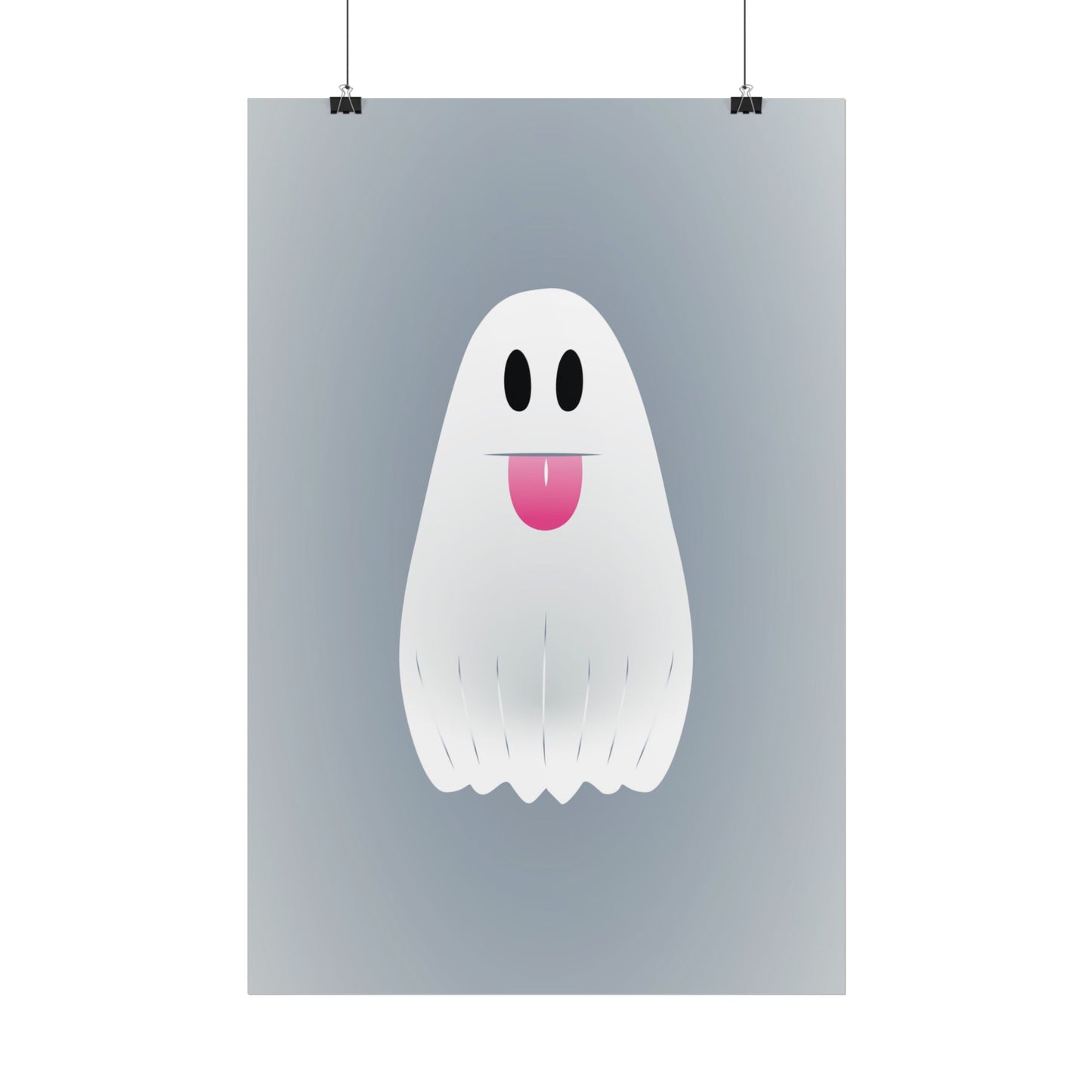 🎀 Boooh! – Süßes Geist-Artprint mit rosa Schleife | Print on Demand