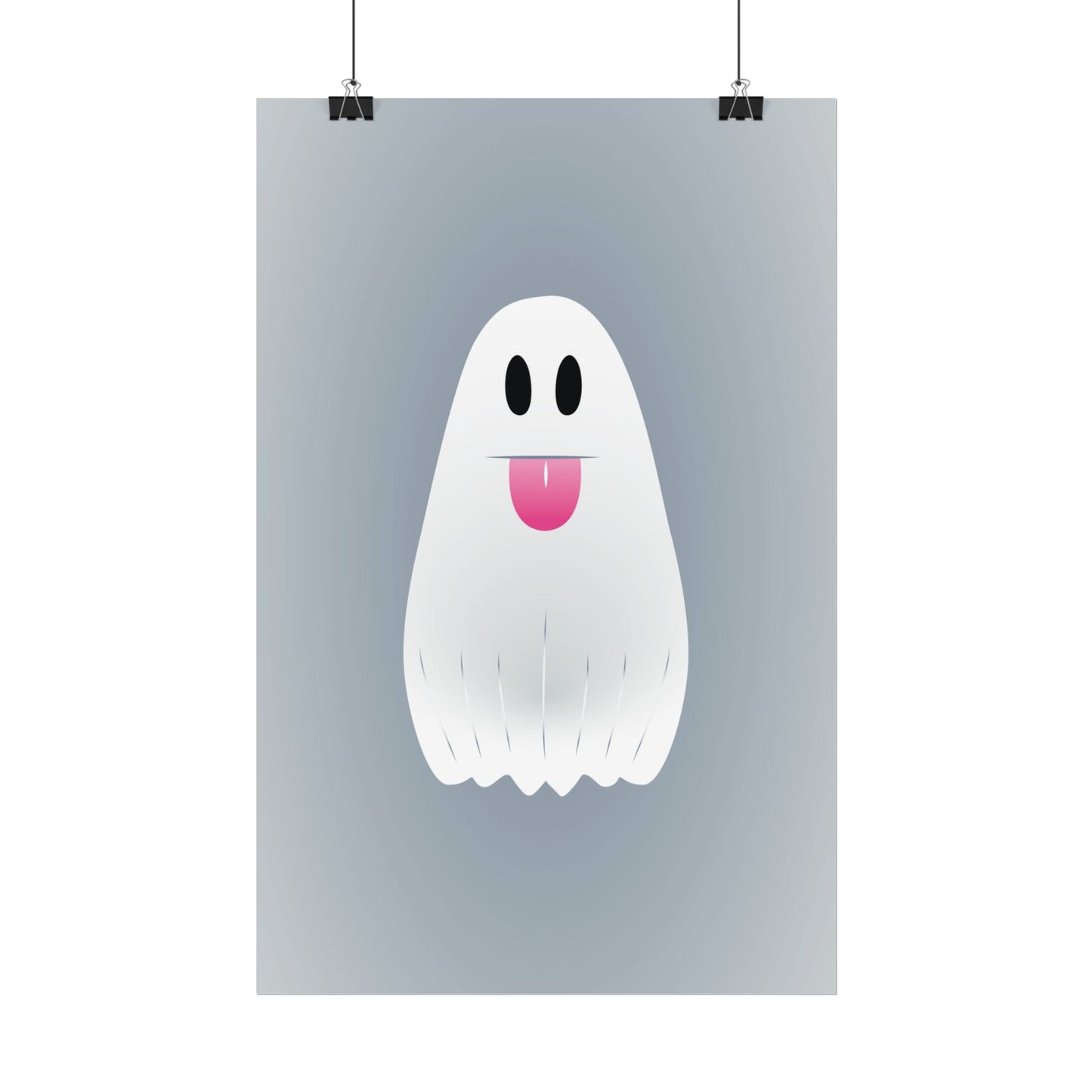 🎀 Boooh! – Süßes Geist-Artprint mit rosa Schleife | Print on Demand