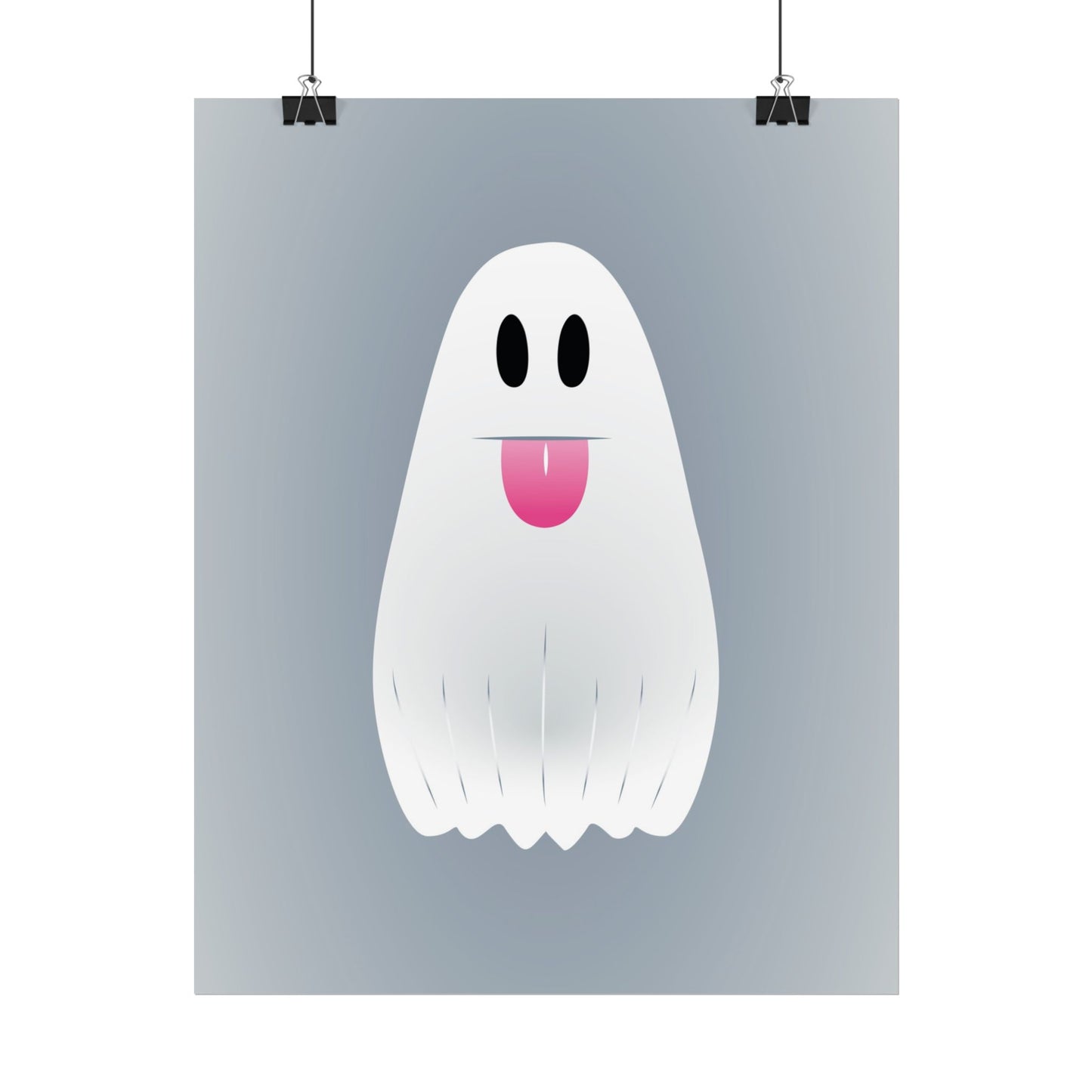 🎀 Boooh! – Süßes Geist-Artprint mit rosa Schleife | Print on Demand