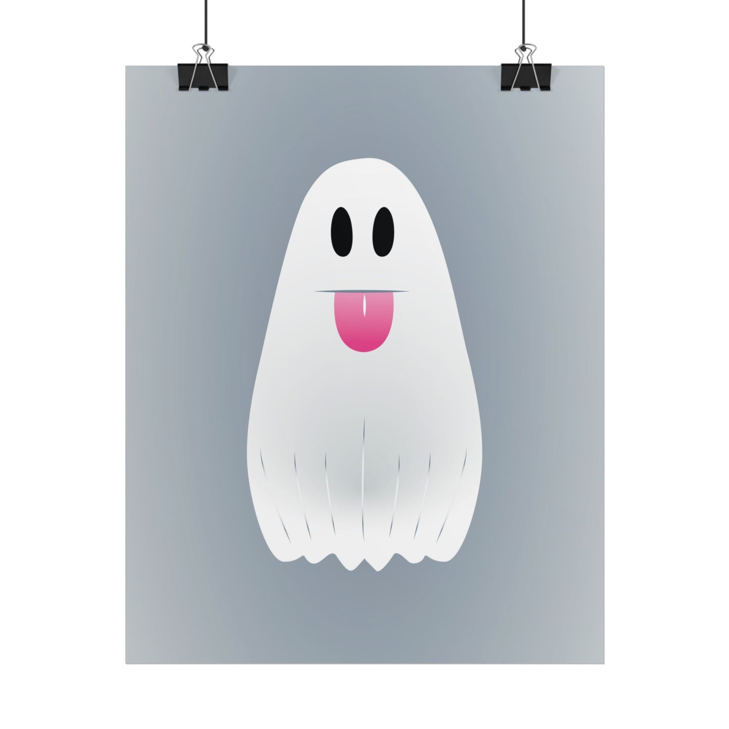 🎀 Boooh! – Süßes Geist-Artprint mit rosa Schleife | Print on Demand