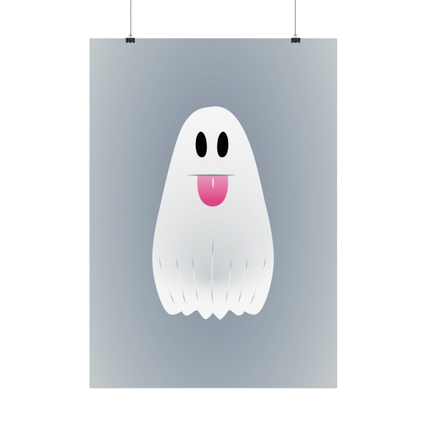 🎀 Boooh! – Süßes Geist-Artprint mit rosa Schleife | Print on Demand