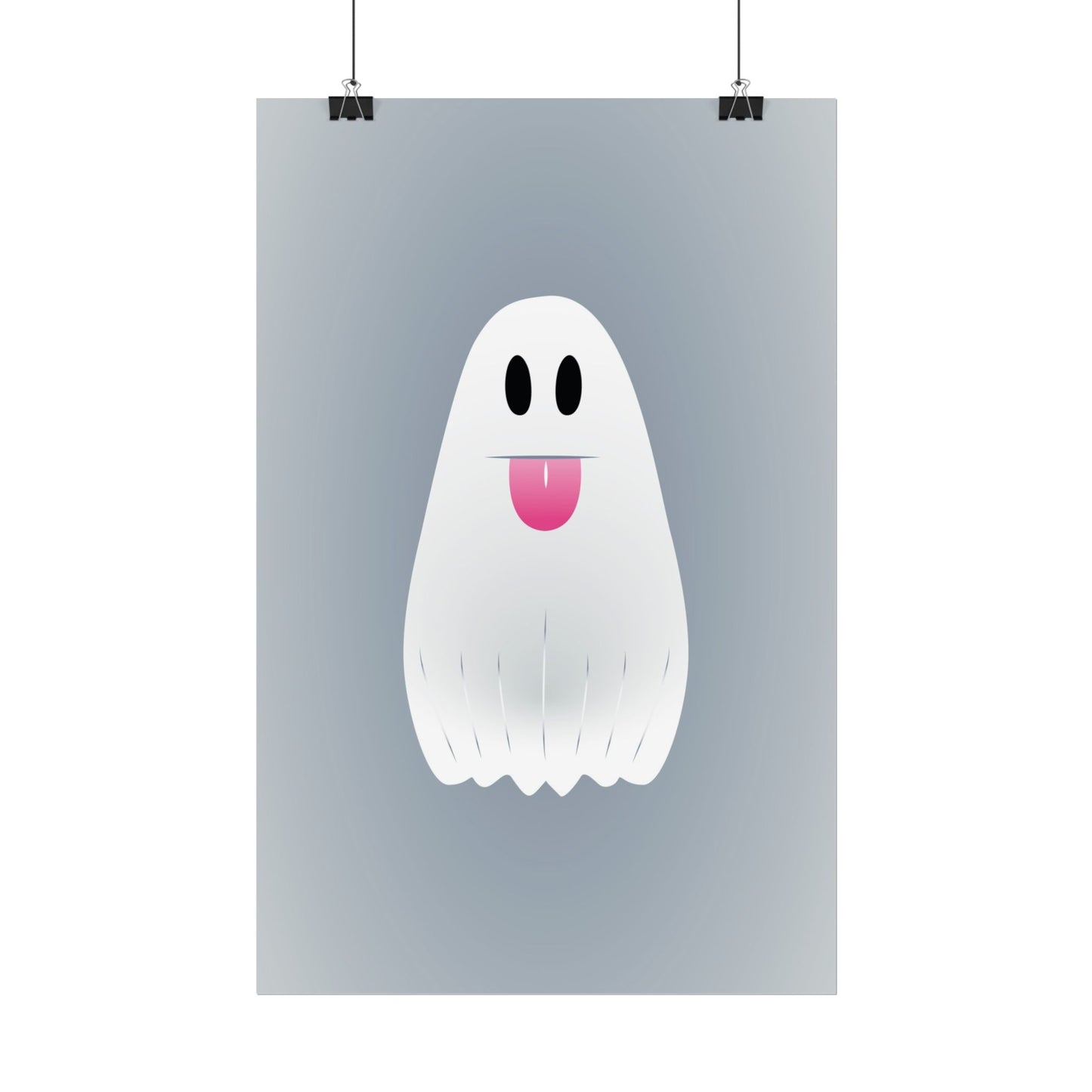 🎀 Boooh! – Süßes Geist-Artprint mit rosa Schleife | Print on Demand