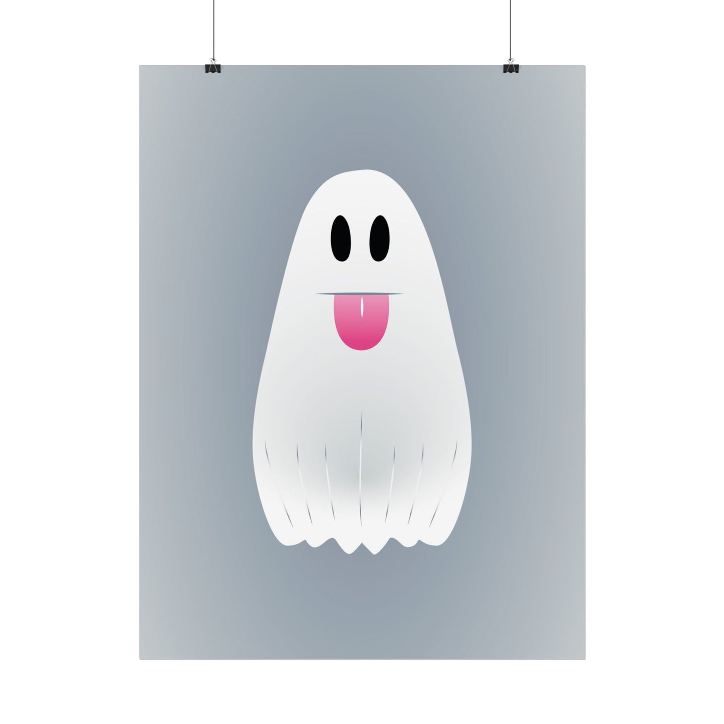 🎀 Boooh! – Süßes Geist-Artprint mit rosa Schleife | Print on Demand