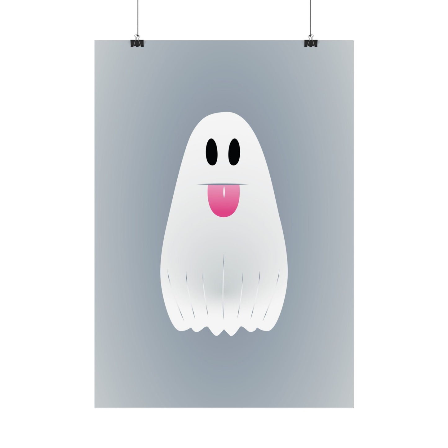 🎀 Boooh! – Süßes Geist-Artprint mit rosa Schleife | Print on Demand