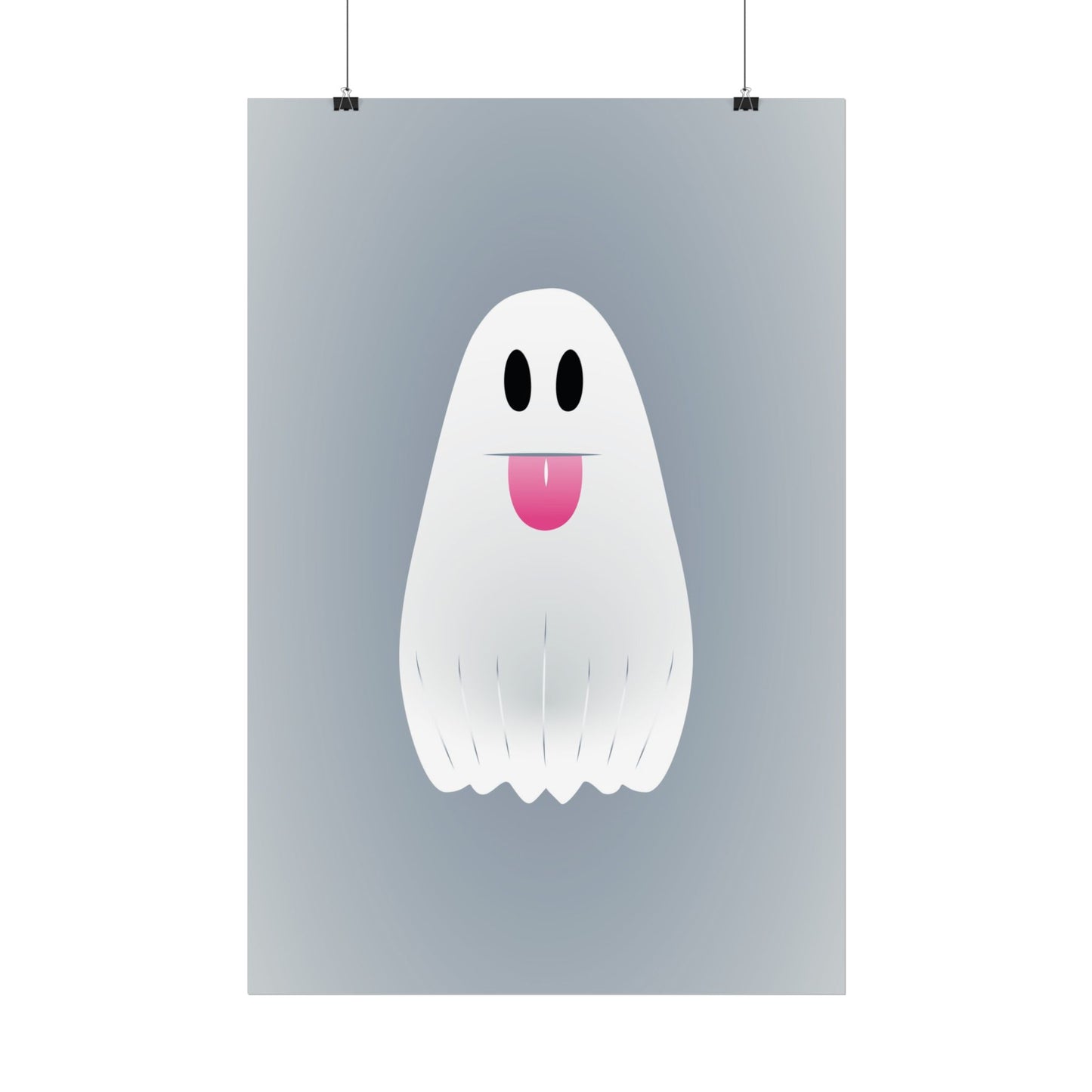 🎀 Boooh! – Süßes Geist-Artprint mit rosa Schleife | Print on Demand