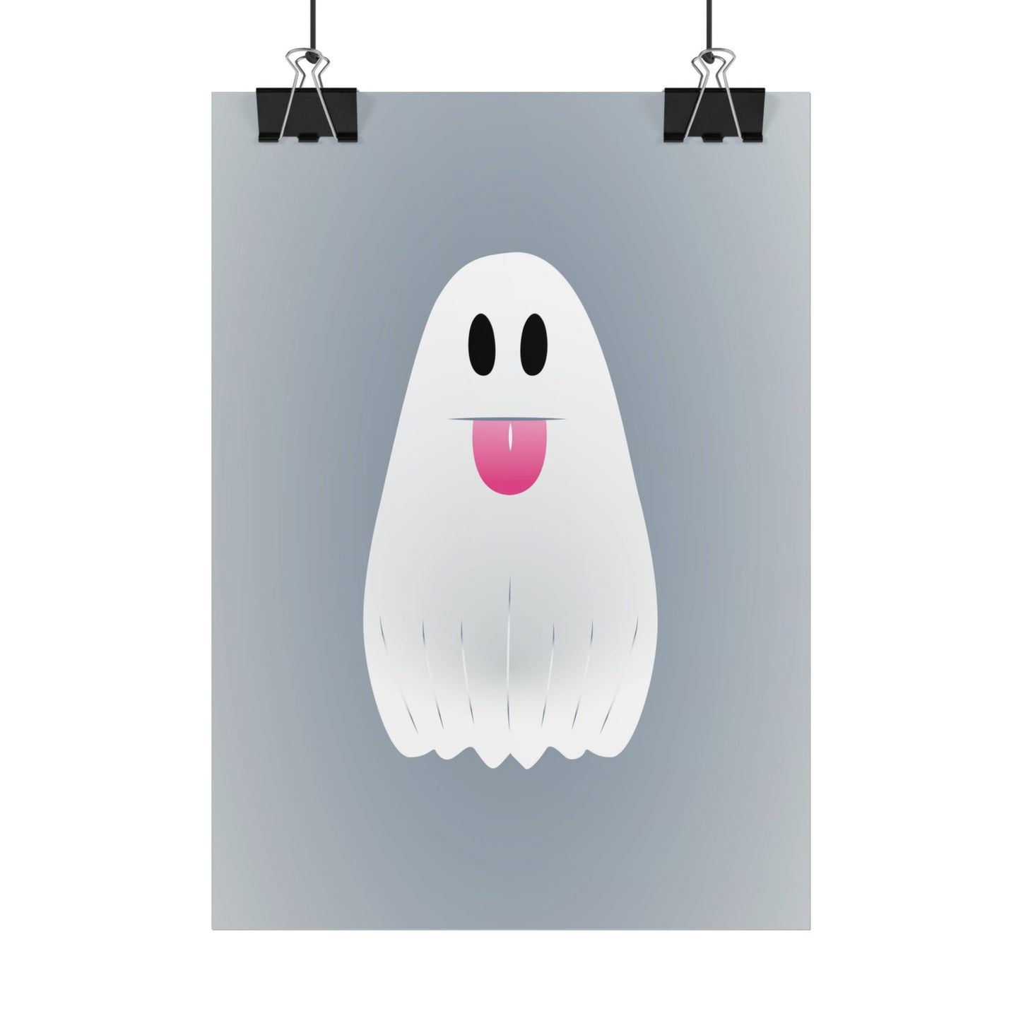 🎀 Boooh! – Süßes Geist-Artprint mit rosa Schleife | Print on Demand