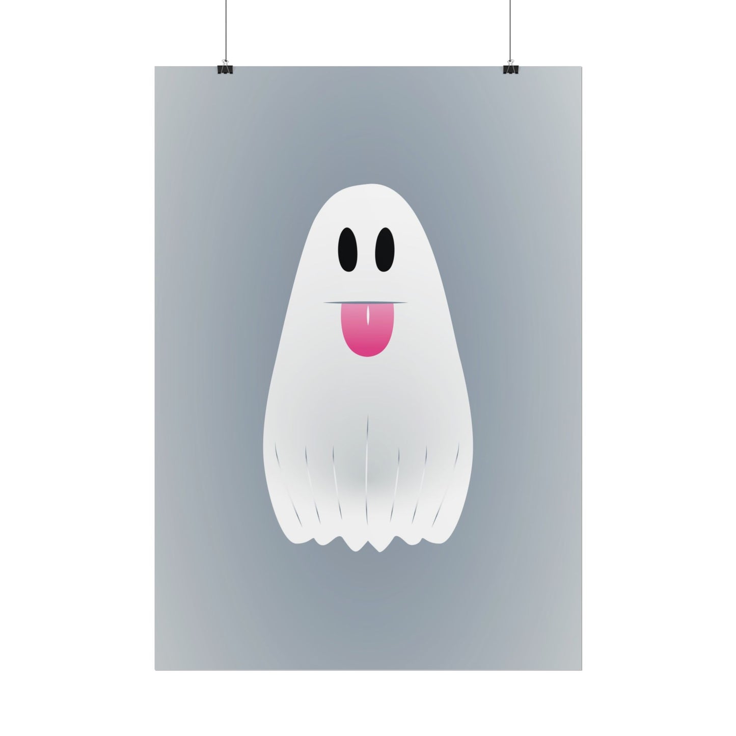 🎀 Boooh! – Süßes Geist-Artprint mit rosa Schleife | Print on Demand