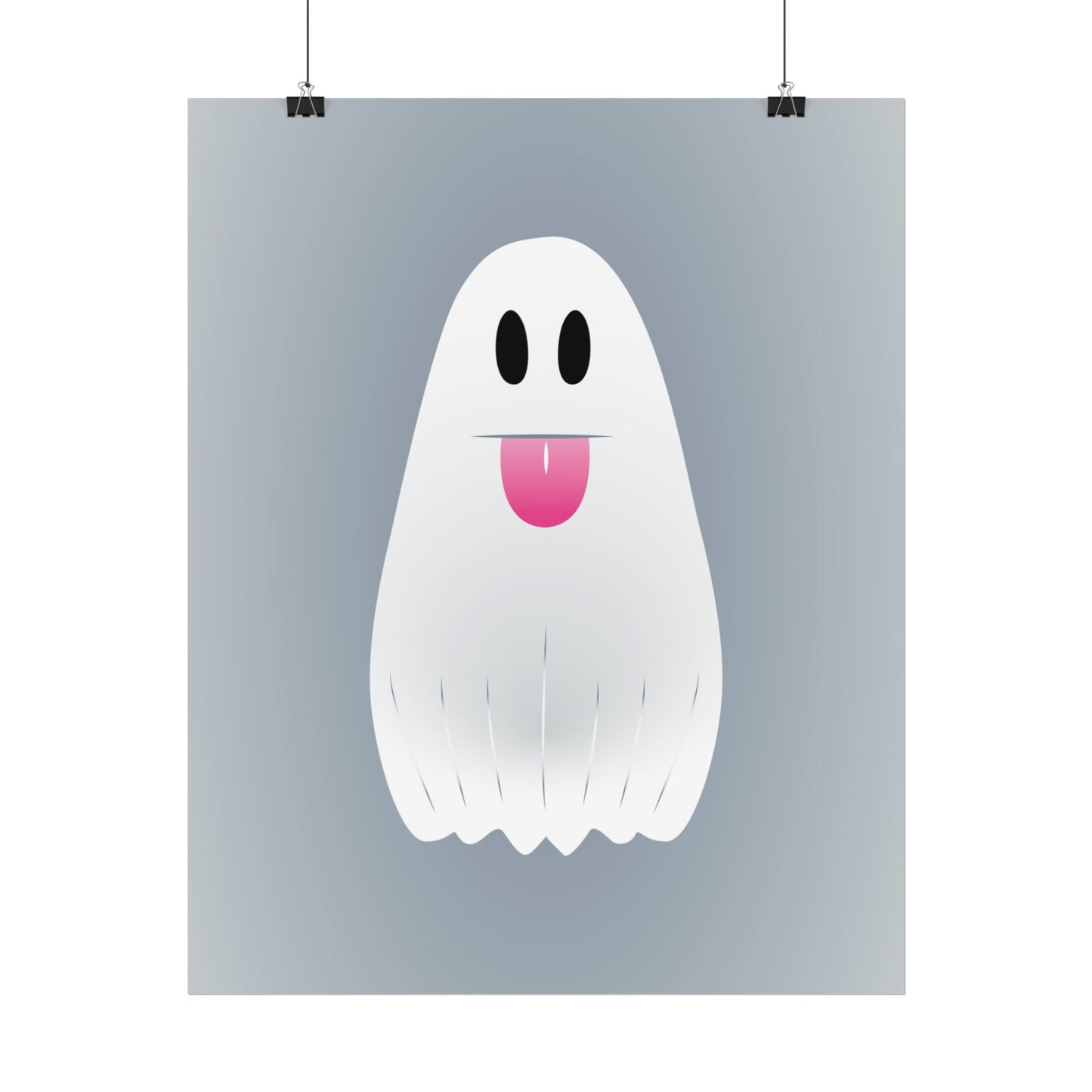 🎀 Boooh! – Süßes Geist-Artprint mit rosa Schleife | Print on Demand