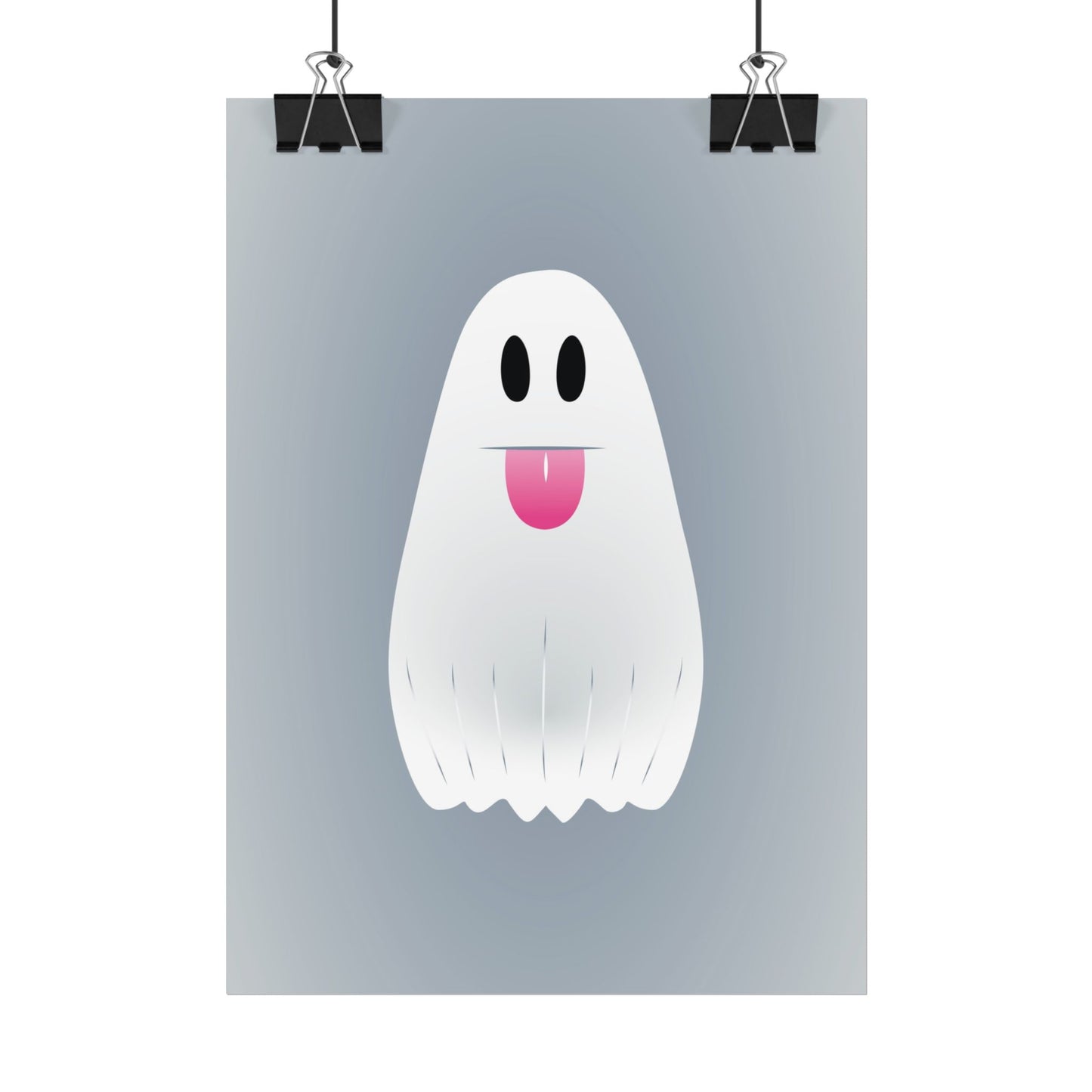 🎀 Boooh! – Süßes Geist-Artprint mit rosa Schleife | Print on Demand