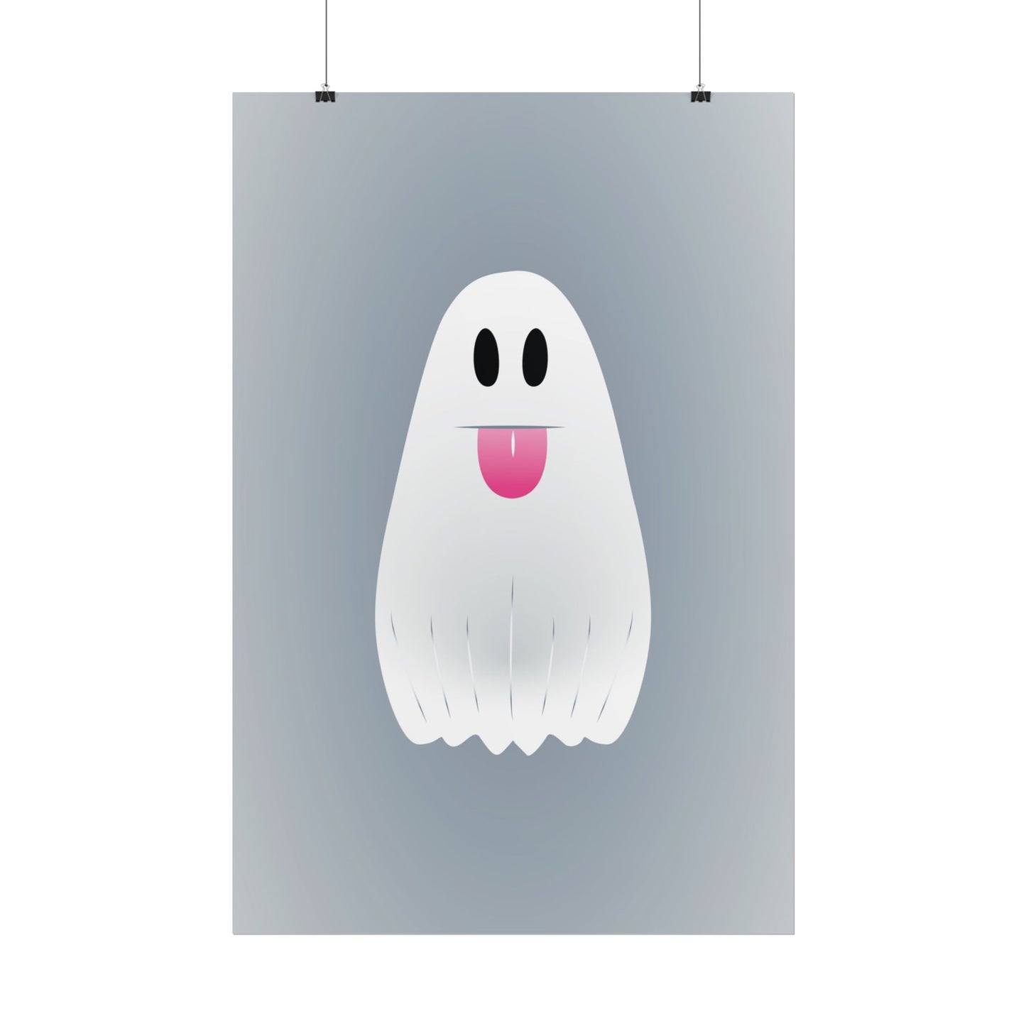 🎀 Boooh! – Süßes Geist-Artprint mit rosa Schleife | Print on Demand