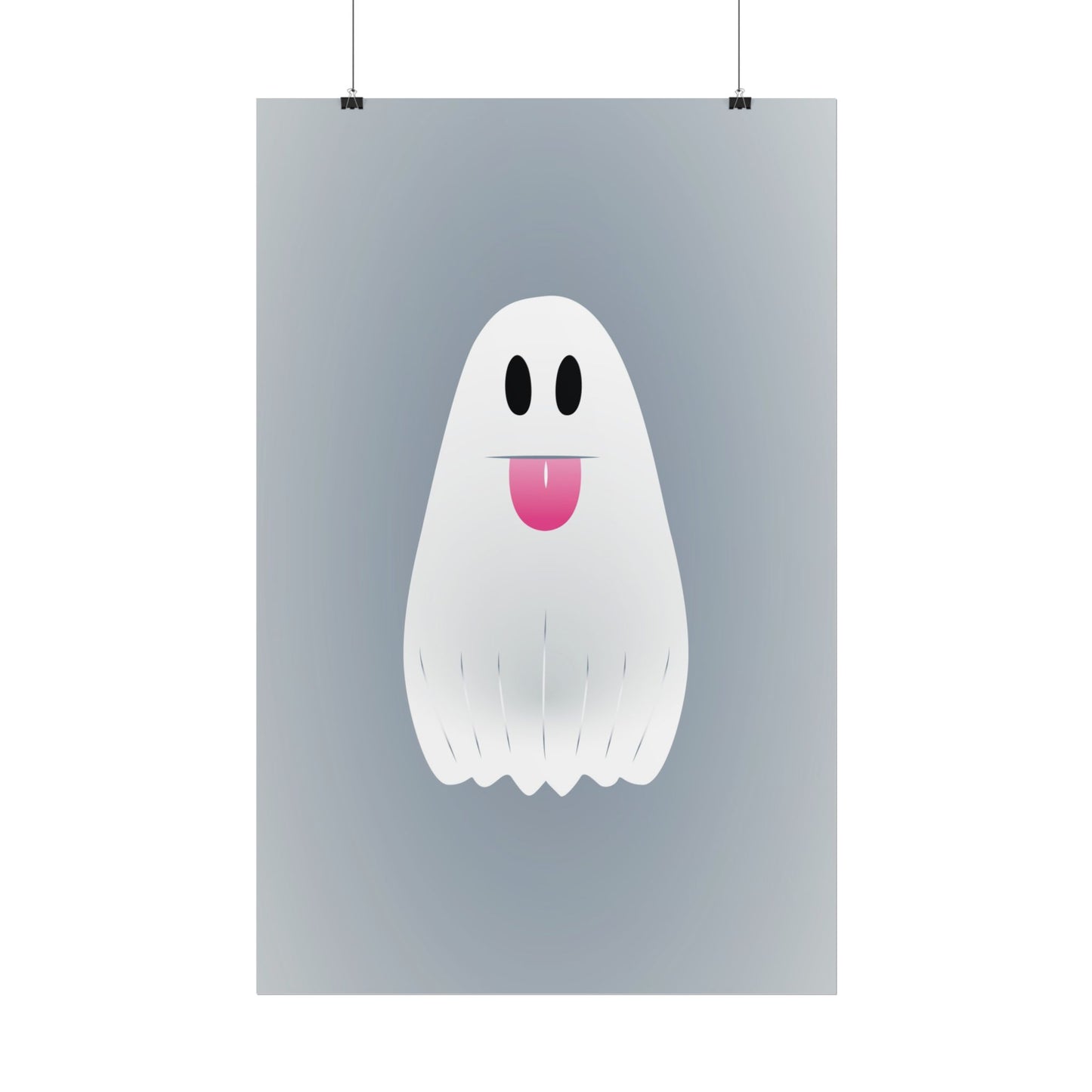 🎀 Boooh! – Süßes Geist-Artprint mit rosa Schleife | Print on Demand