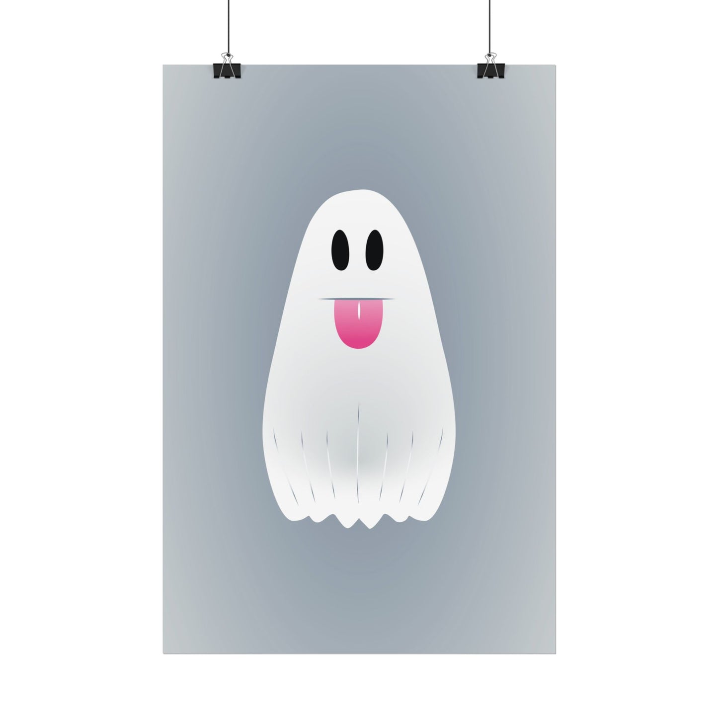 🎀 Boooh! – Süßes Geist-Artprint mit rosa Schleife | Print on Demand