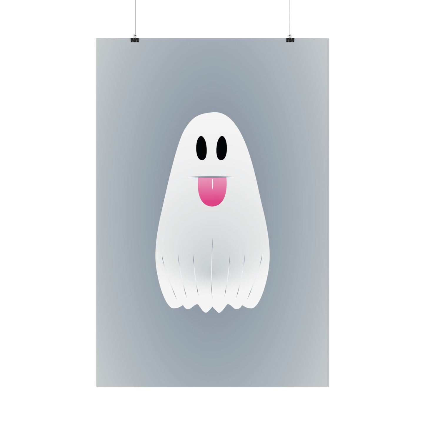 🎀 Boooh! – Süßes Geist-Artprint mit rosa Schleife | Print on Demand