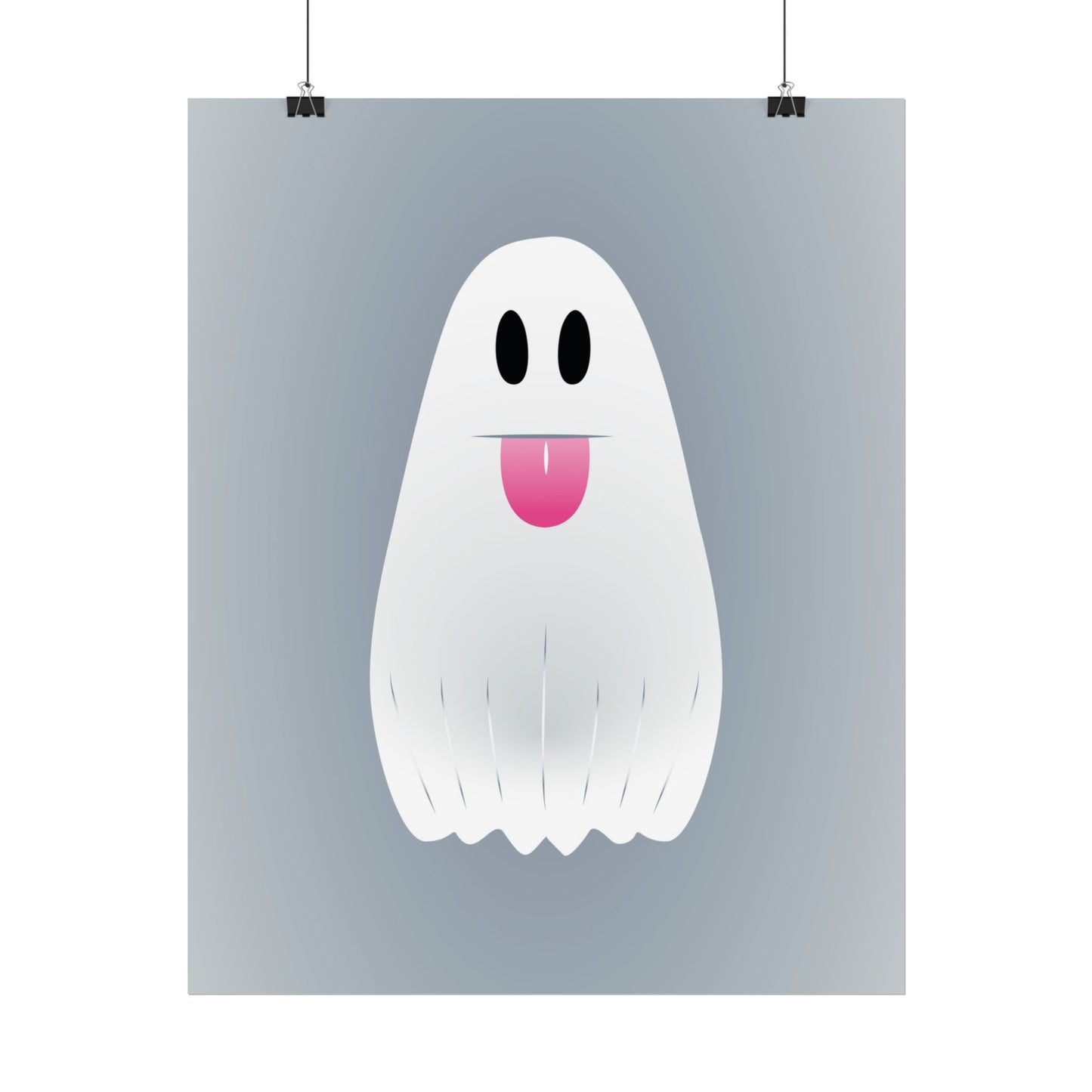 🎀 Boooh! – Süßes Geist-Artprint mit rosa Schleife | Print on Demand