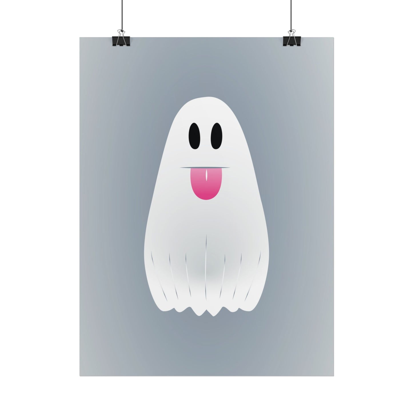 🎀 Boooh! – Süßes Geist-Artprint mit rosa Schleife | Print on Demand