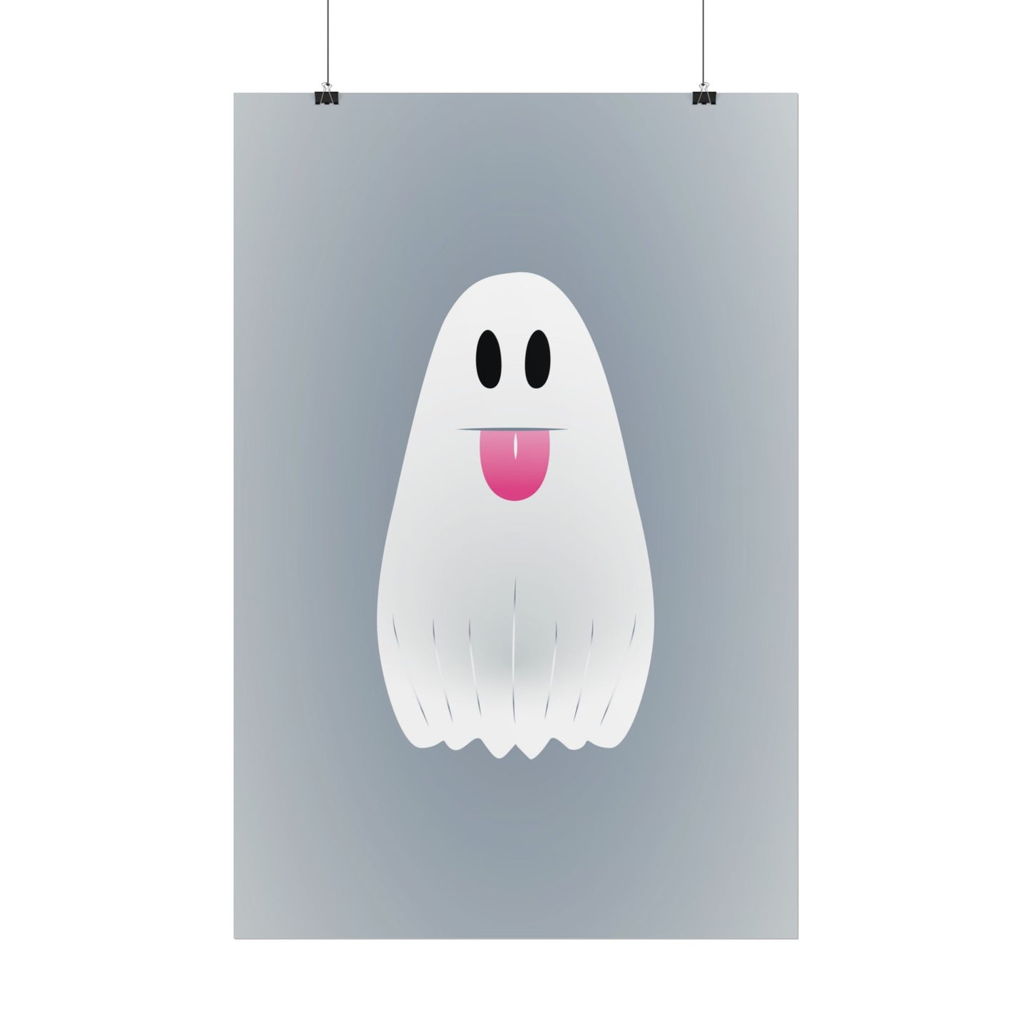 🎀 Boooh! – Süßes Geist-Artprint mit rosa Schleife | Print on Demand