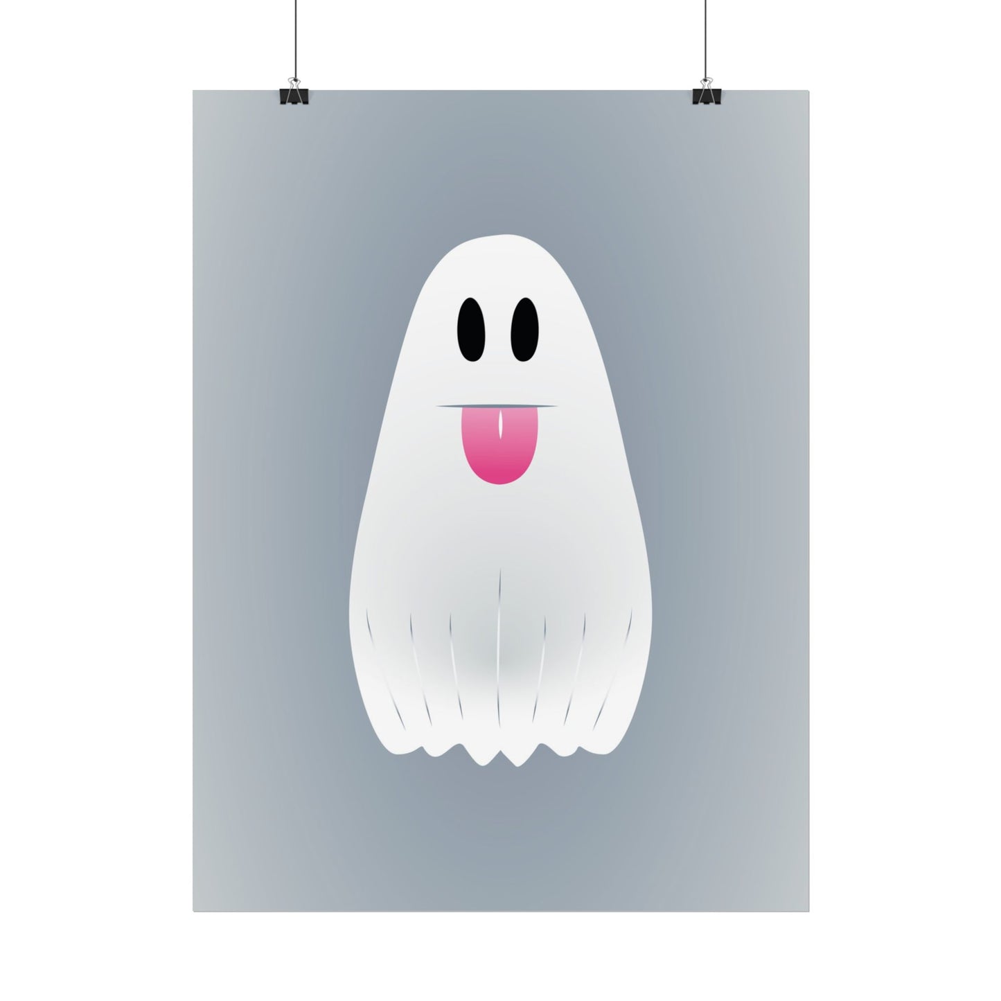 🎀 Boooh! – Süßes Geist-Artprint mit rosa Schleife | Print on Demand