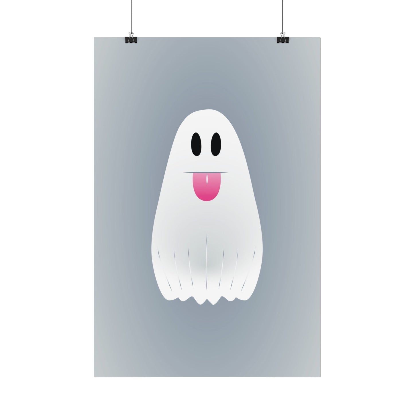 🎀 Boooh! – Süßes Geist-Artprint mit rosa Schleife | Print on Demand