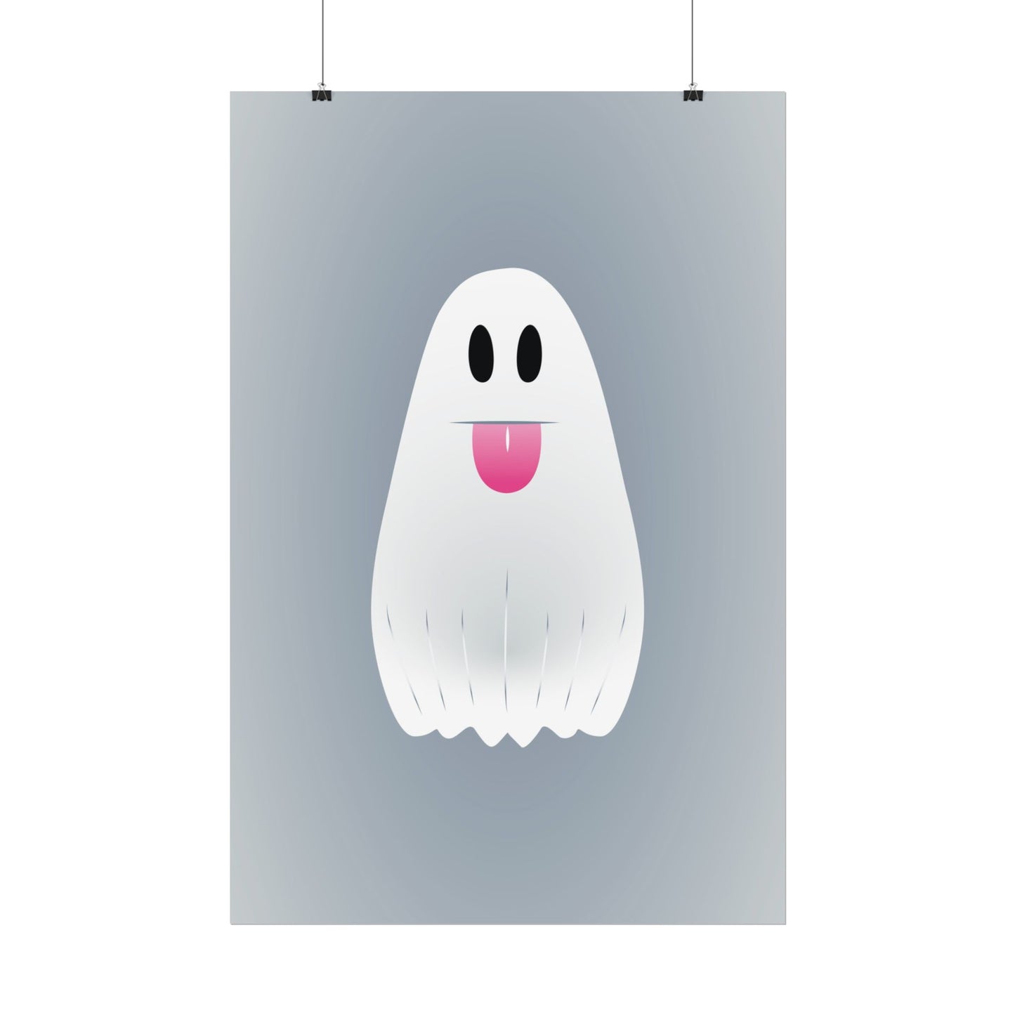 🎀 Boooh! – Süßes Geist-Artprint mit rosa Schleife | Print on Demand