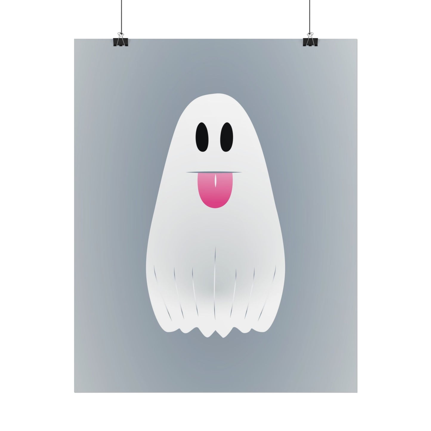 🎀 Boooh! – Süßes Geist-Artprint mit rosa Schleife | Print on Demand