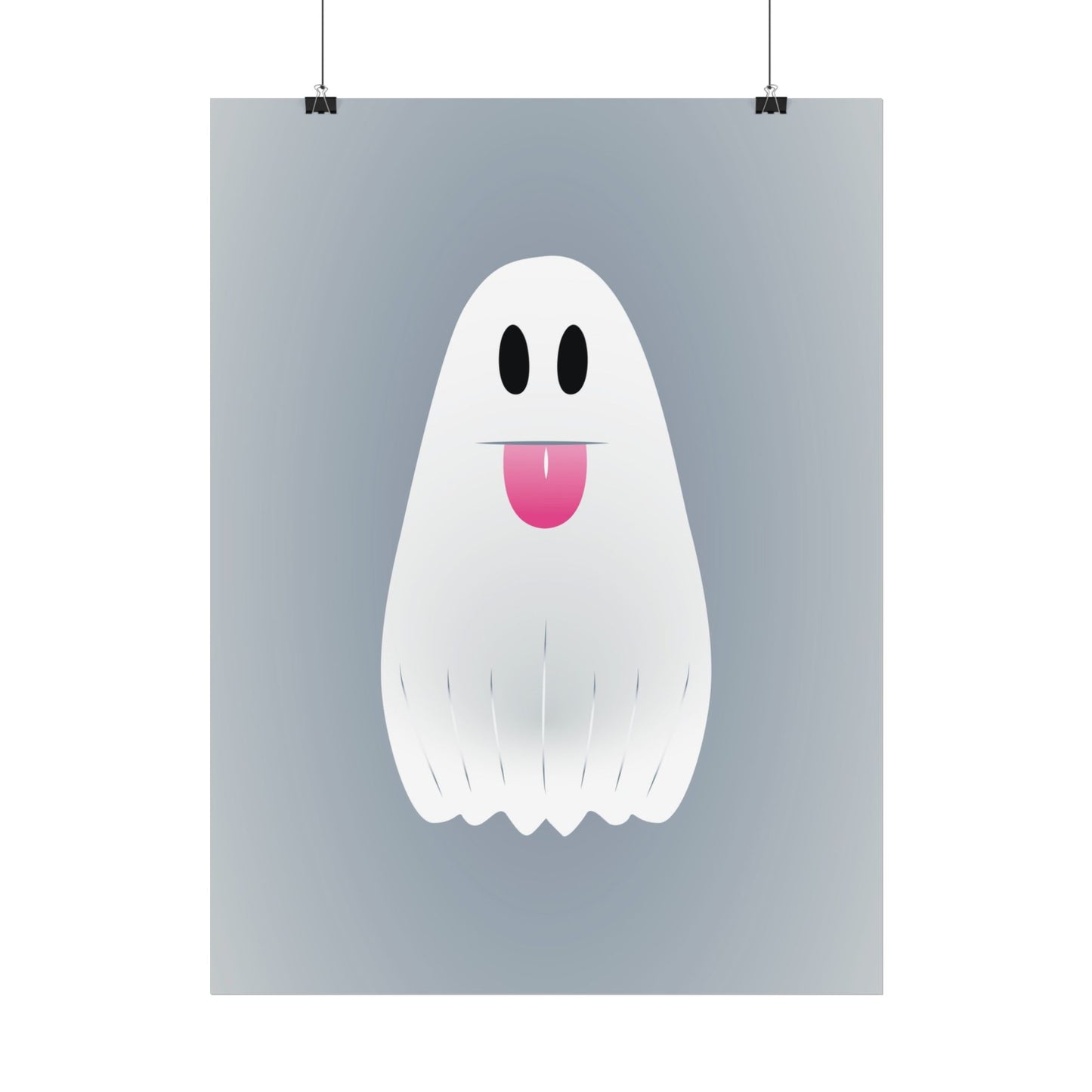 🎀 Boooh! – Süßes Geist-Artprint mit rosa Schleife | Print on Demand