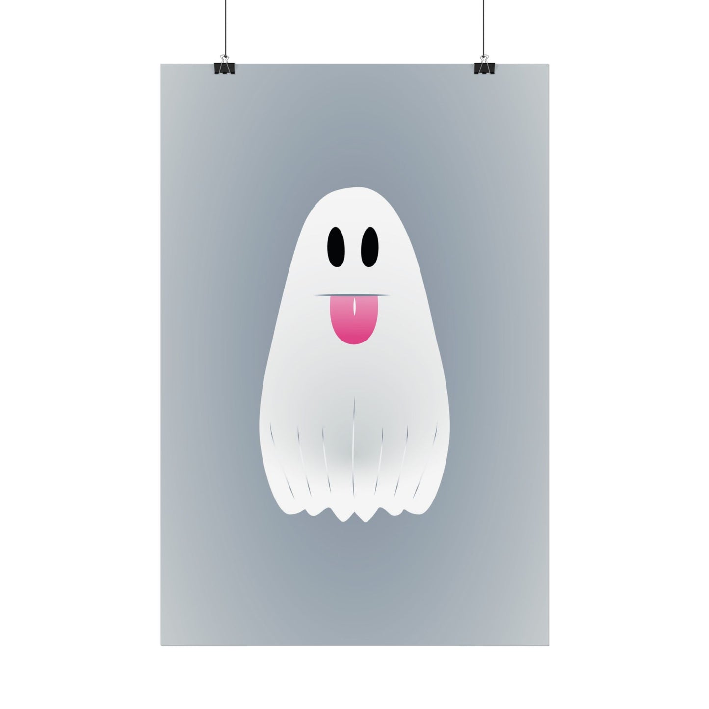 🎀 Boooh! – Süßes Geist-Artprint mit rosa Schleife | Print on Demand