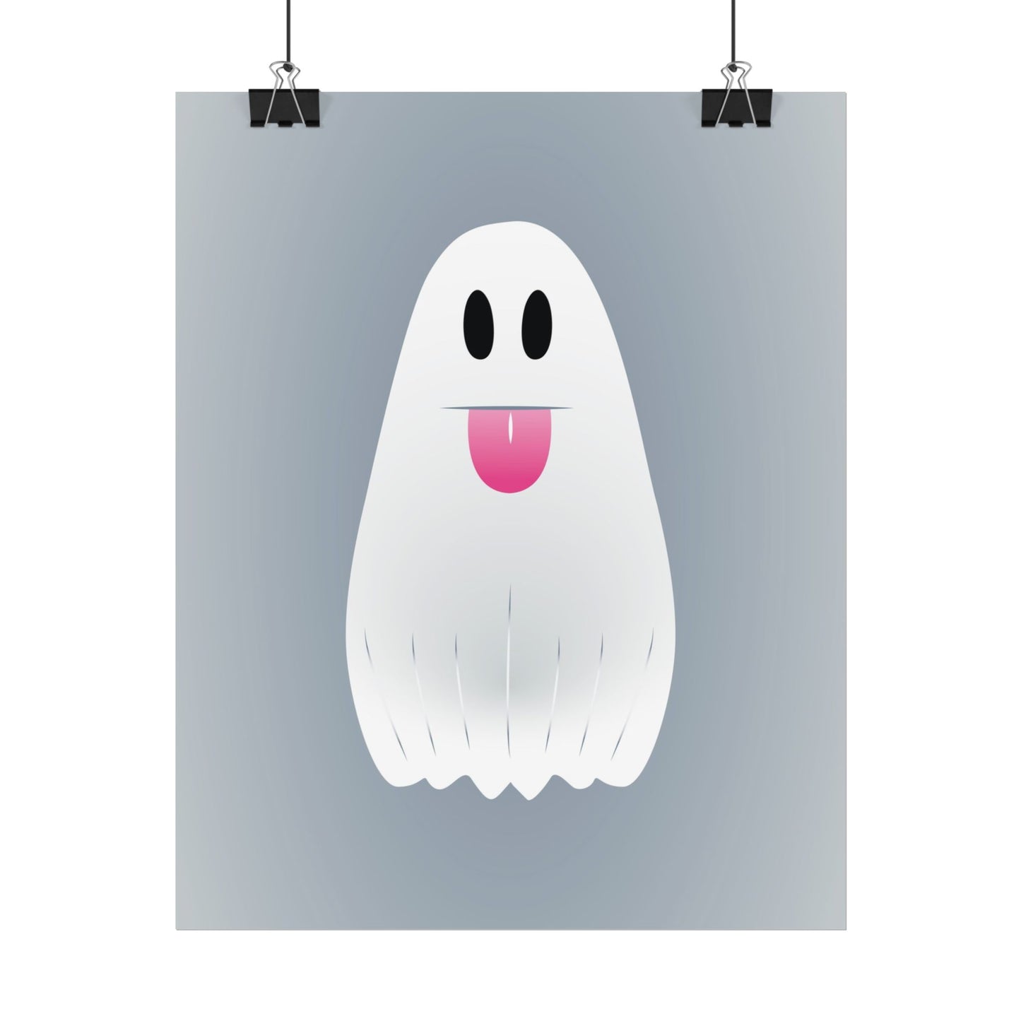 🎀 Boooh! – Süßes Geist-Artprint mit rosa Schleife | Print on Demand