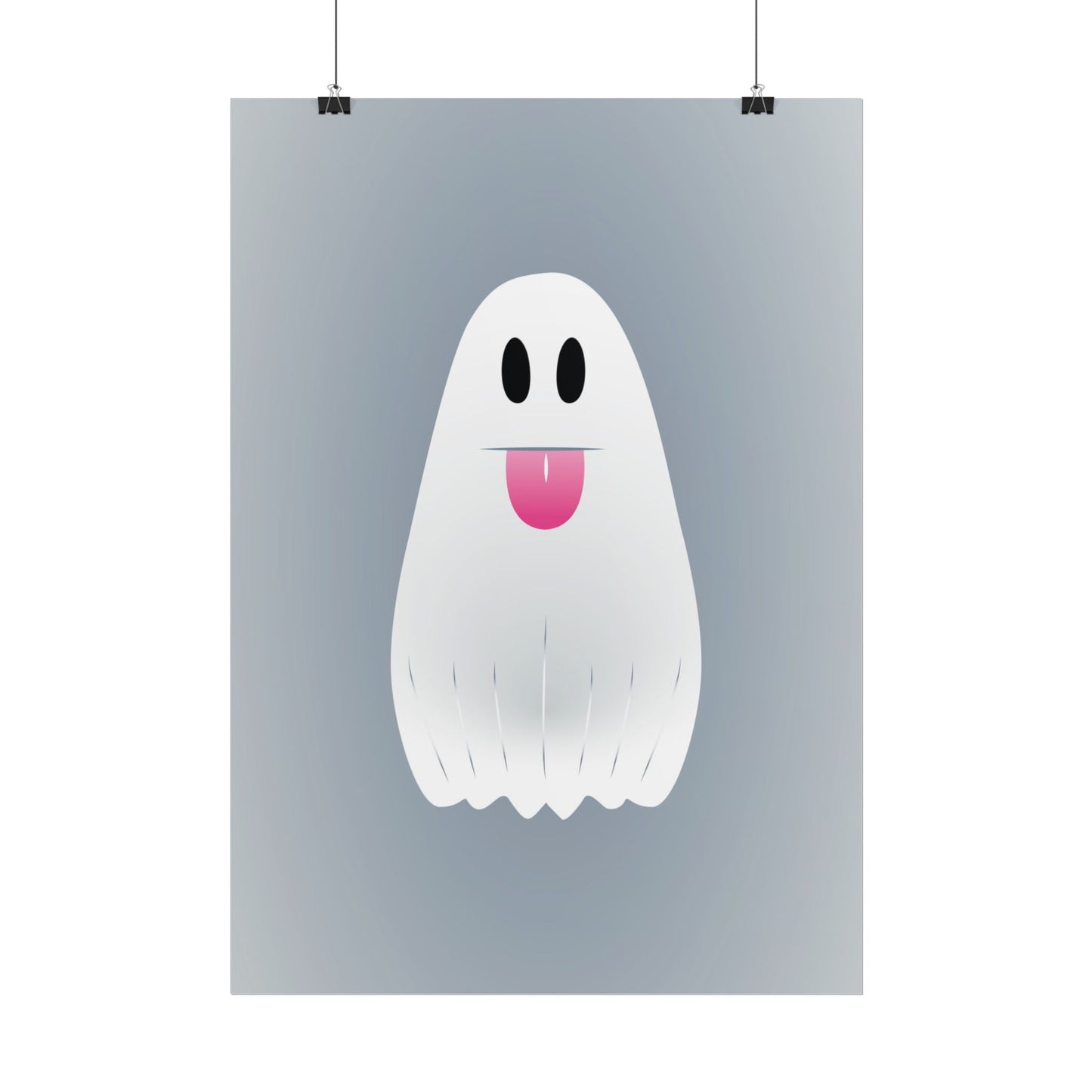 🎀 Boooh! – Süßes Geist-Artprint mit rosa Schleife | Print on Demand