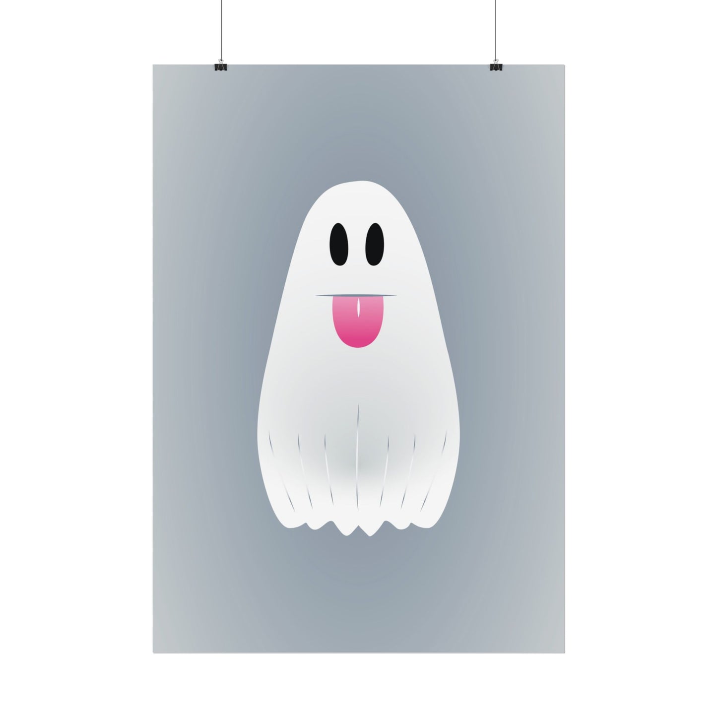 🎀 Boooh! – Süßes Geist-Artprint mit rosa Schleife | Print on Demand